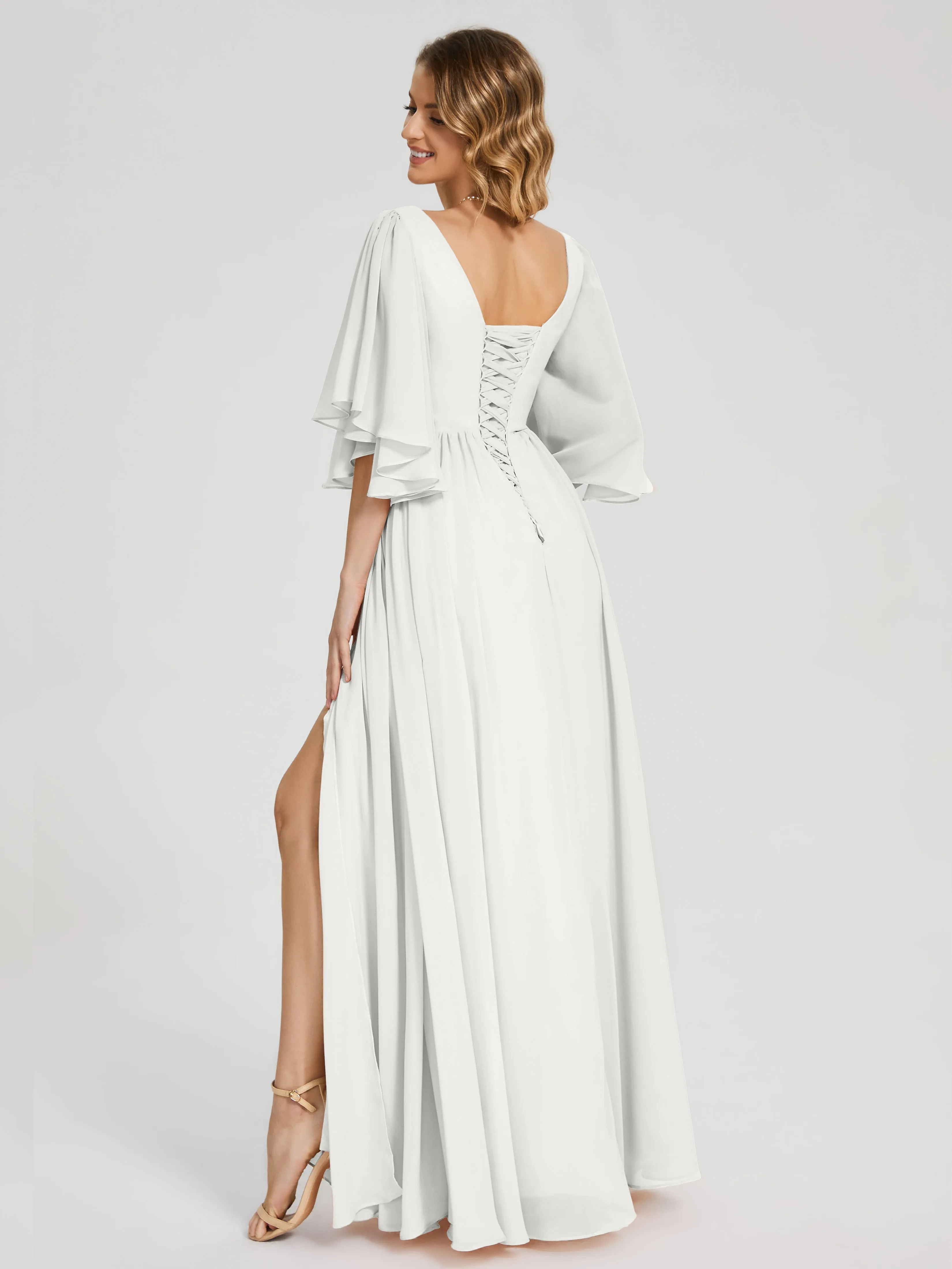 Giselle Pretty Corset Back Chiffon Bridesmaid Dresses
