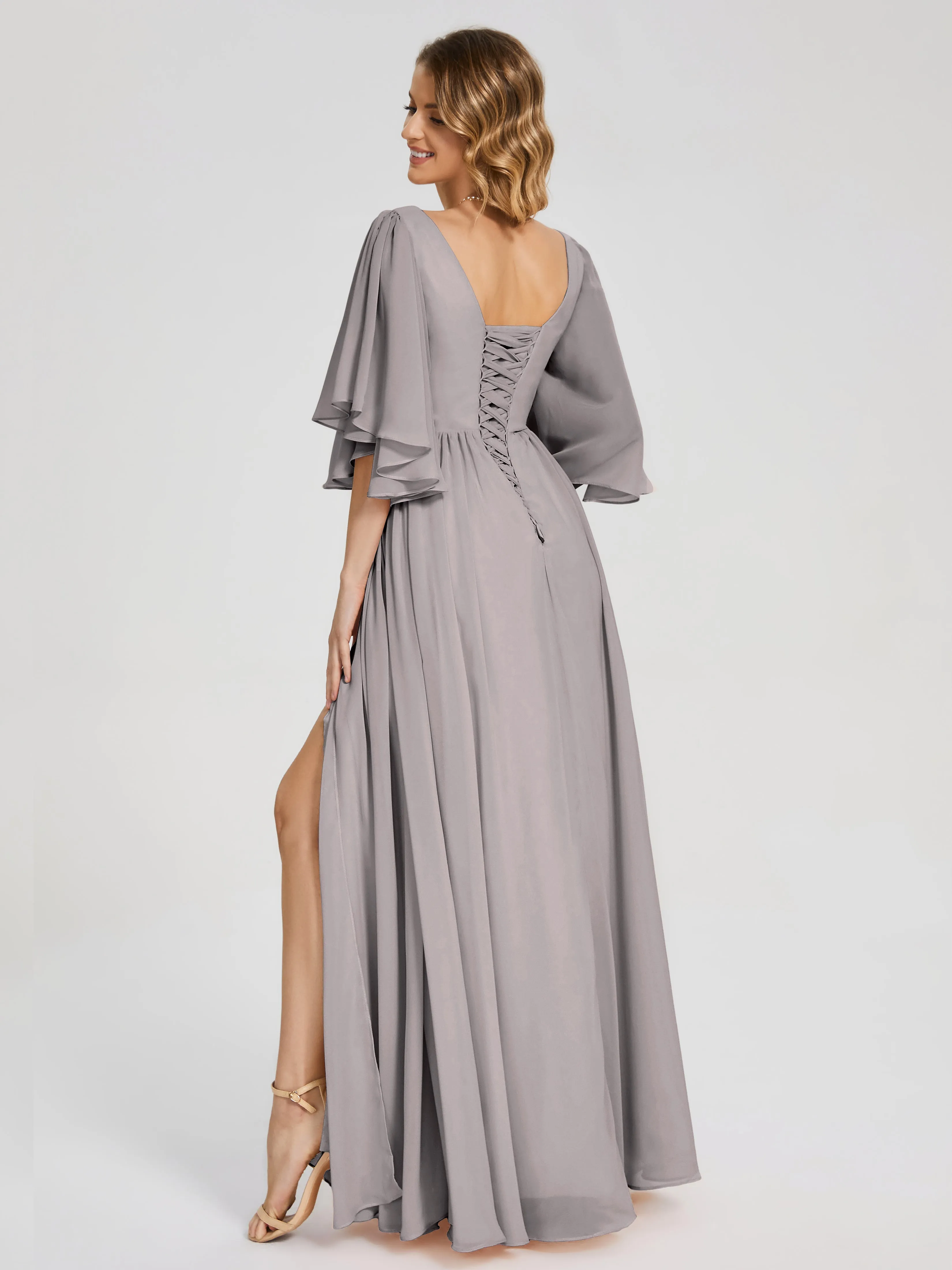 Giselle Pretty Corset Back Chiffon Bridesmaid Dresses
