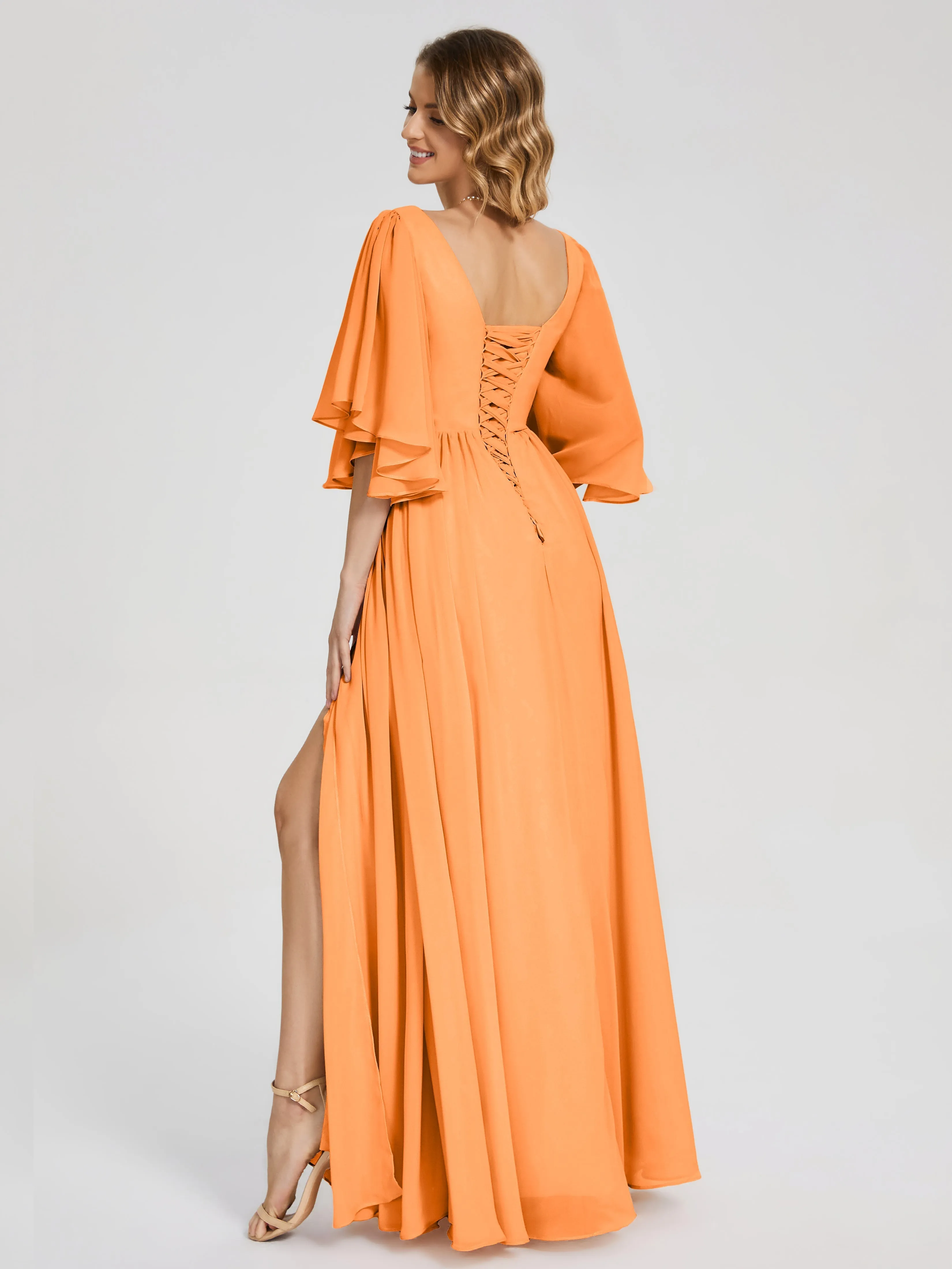 Giselle Pretty Corset Back Chiffon Bridesmaid Dresses