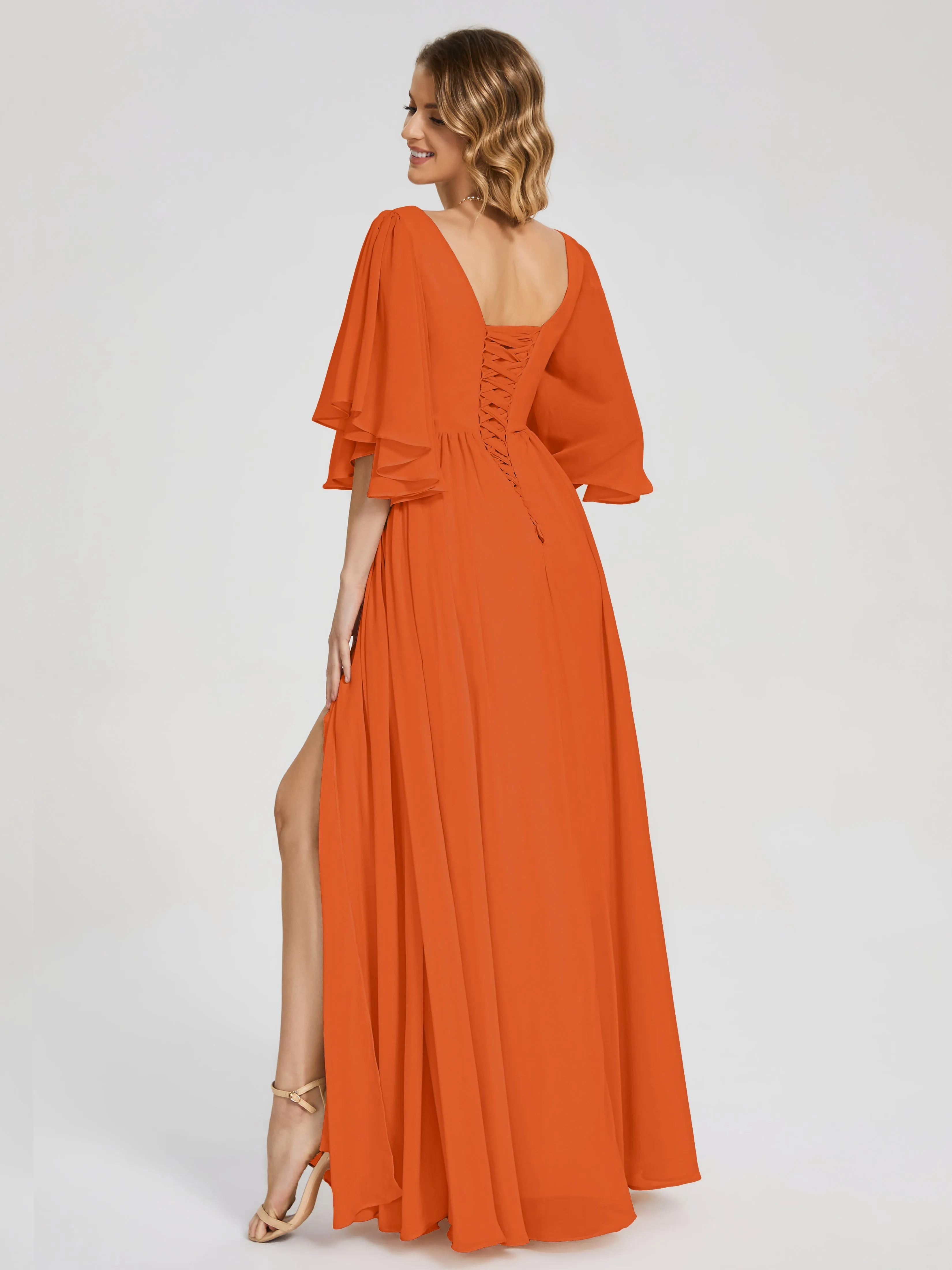 Giselle Pretty Corset Back Chiffon Bridesmaid Dresses