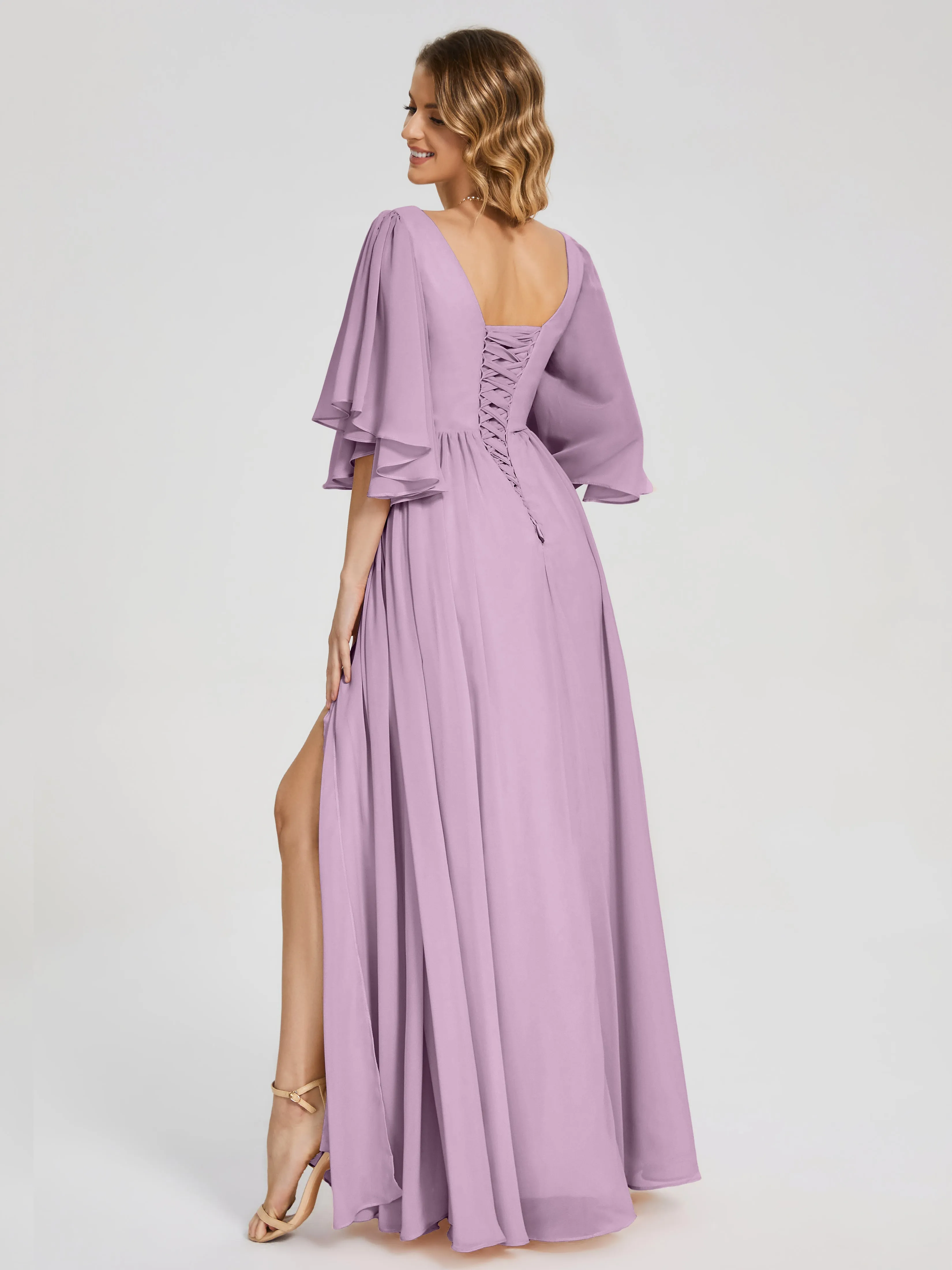Giselle Pretty Corset Back Chiffon Bridesmaid Dresses