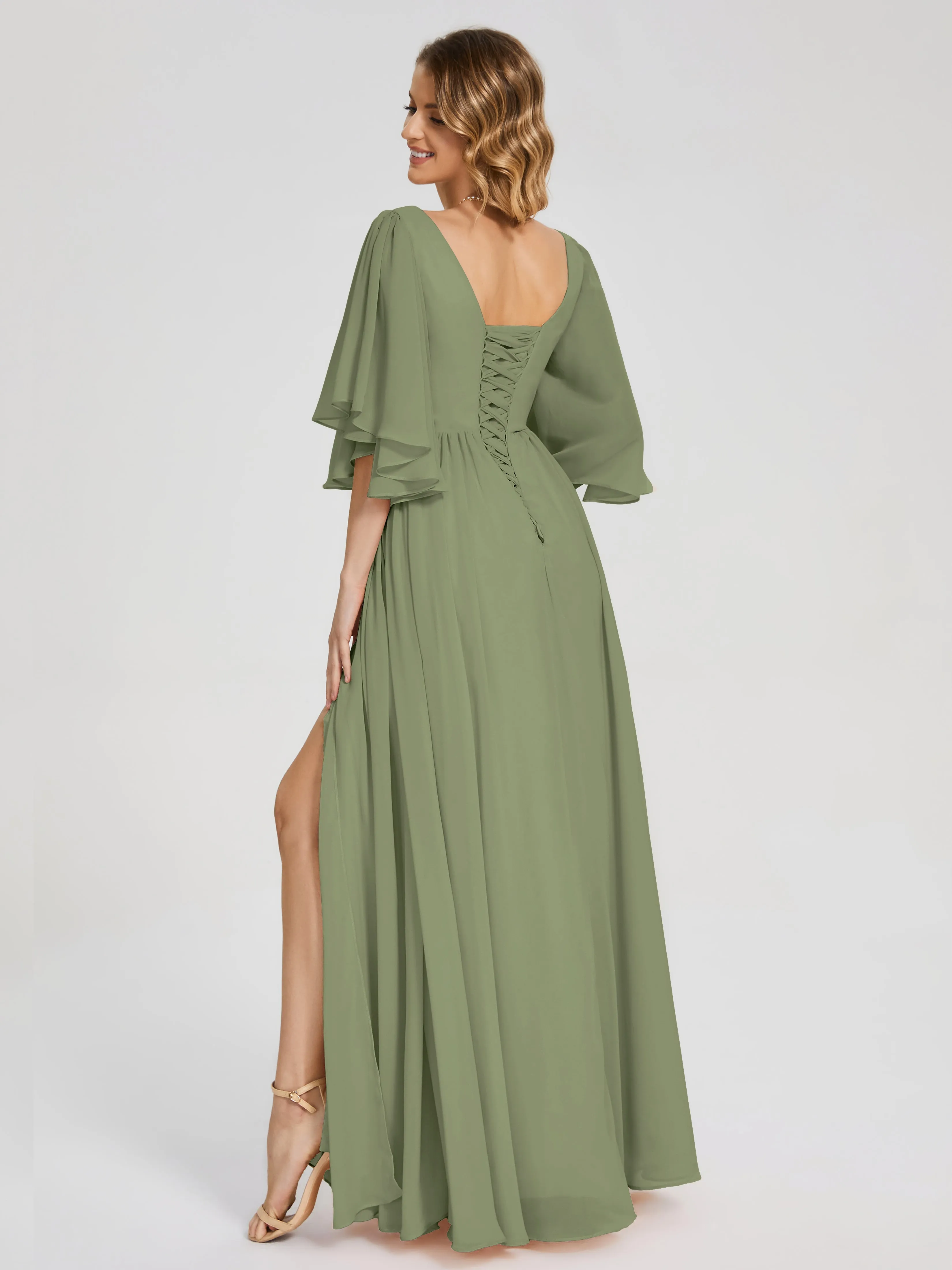 Giselle Pretty Corset Back Chiffon Bridesmaid Dresses