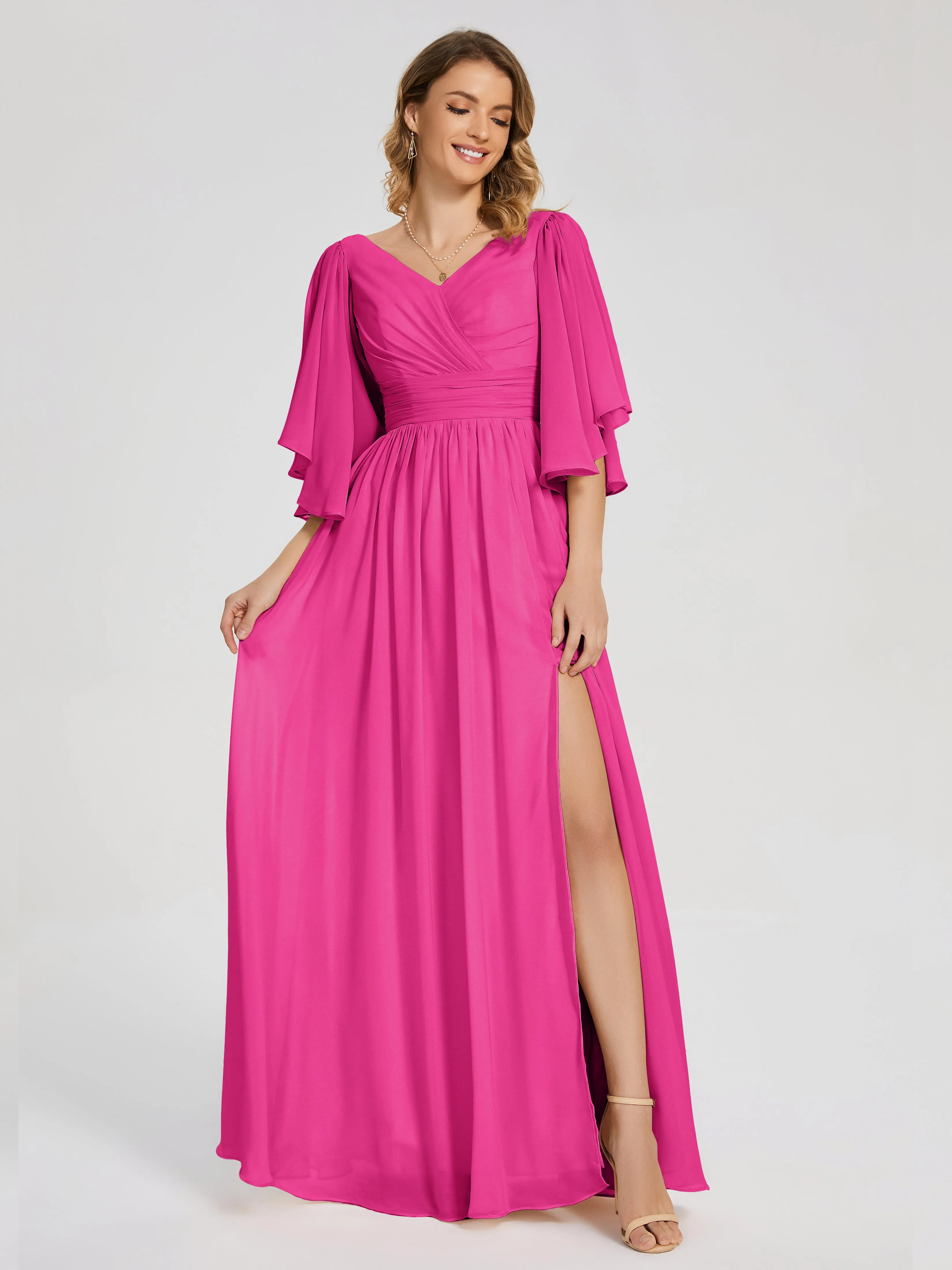 Giselle Pretty Corset Back Chiffon Bridesmaid Dresses