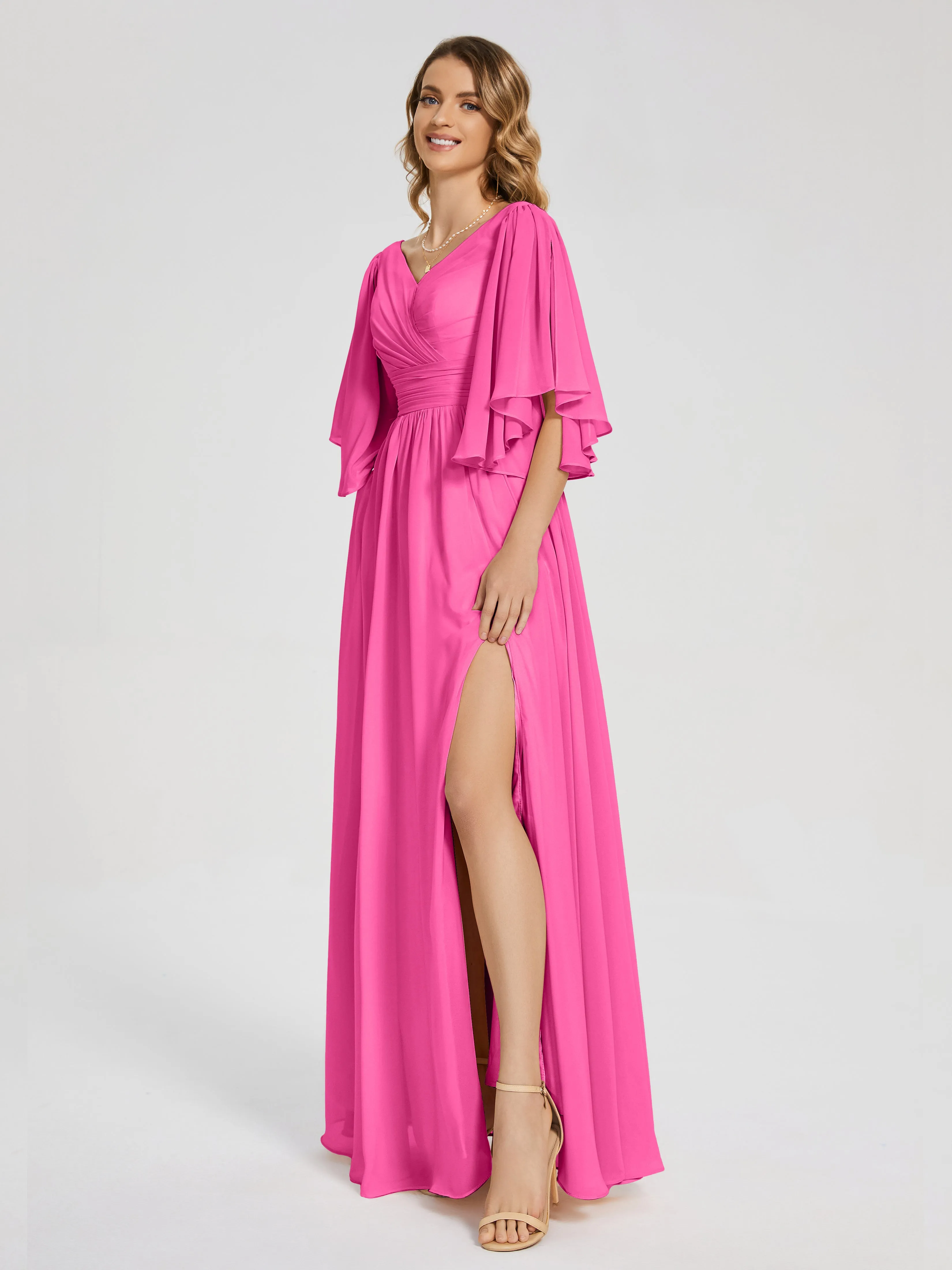 Giselle Pretty Corset Back Chiffon Bridesmaid Dresses