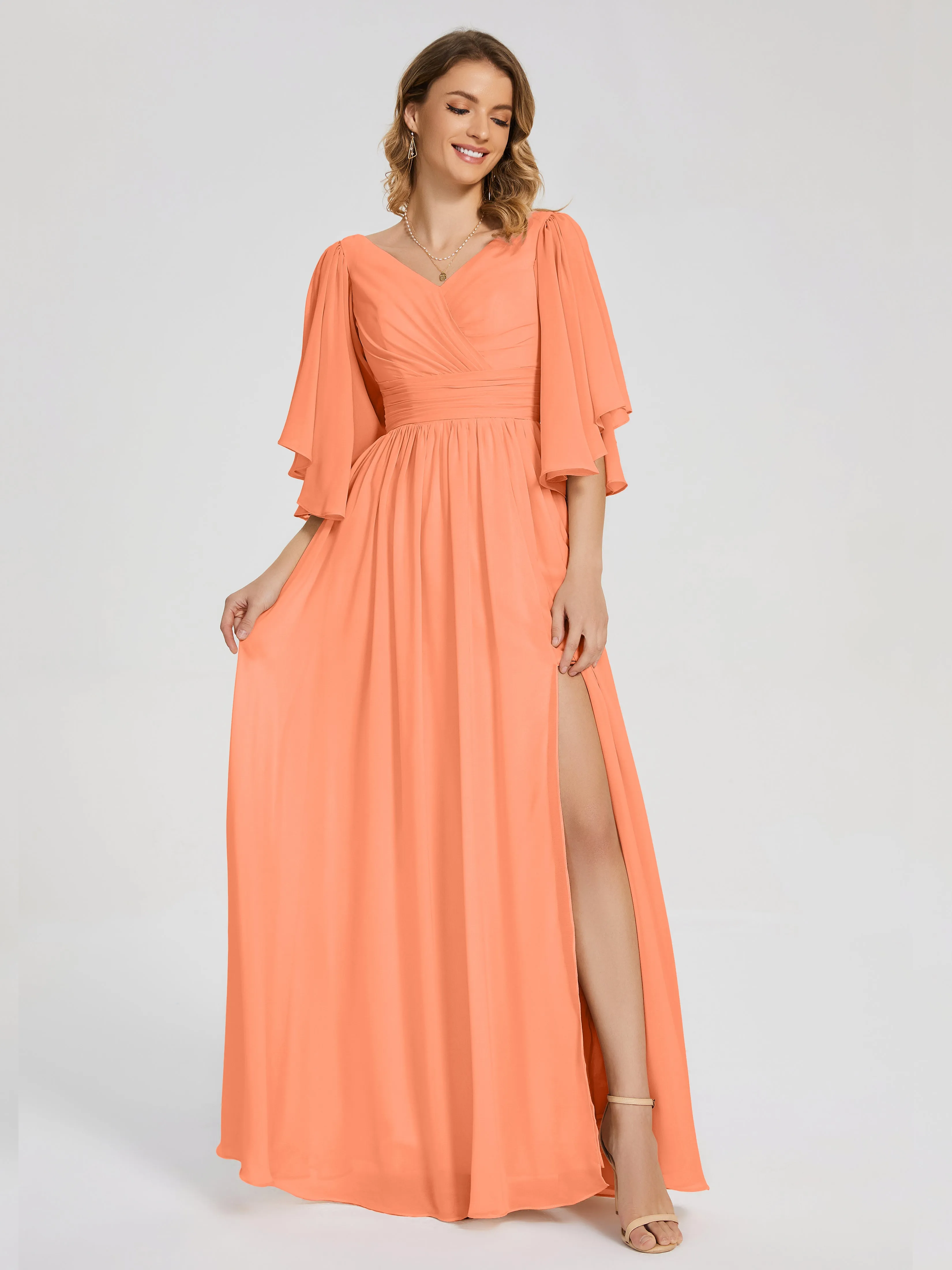 Giselle Pretty Corset Back Chiffon Bridesmaid Dresses