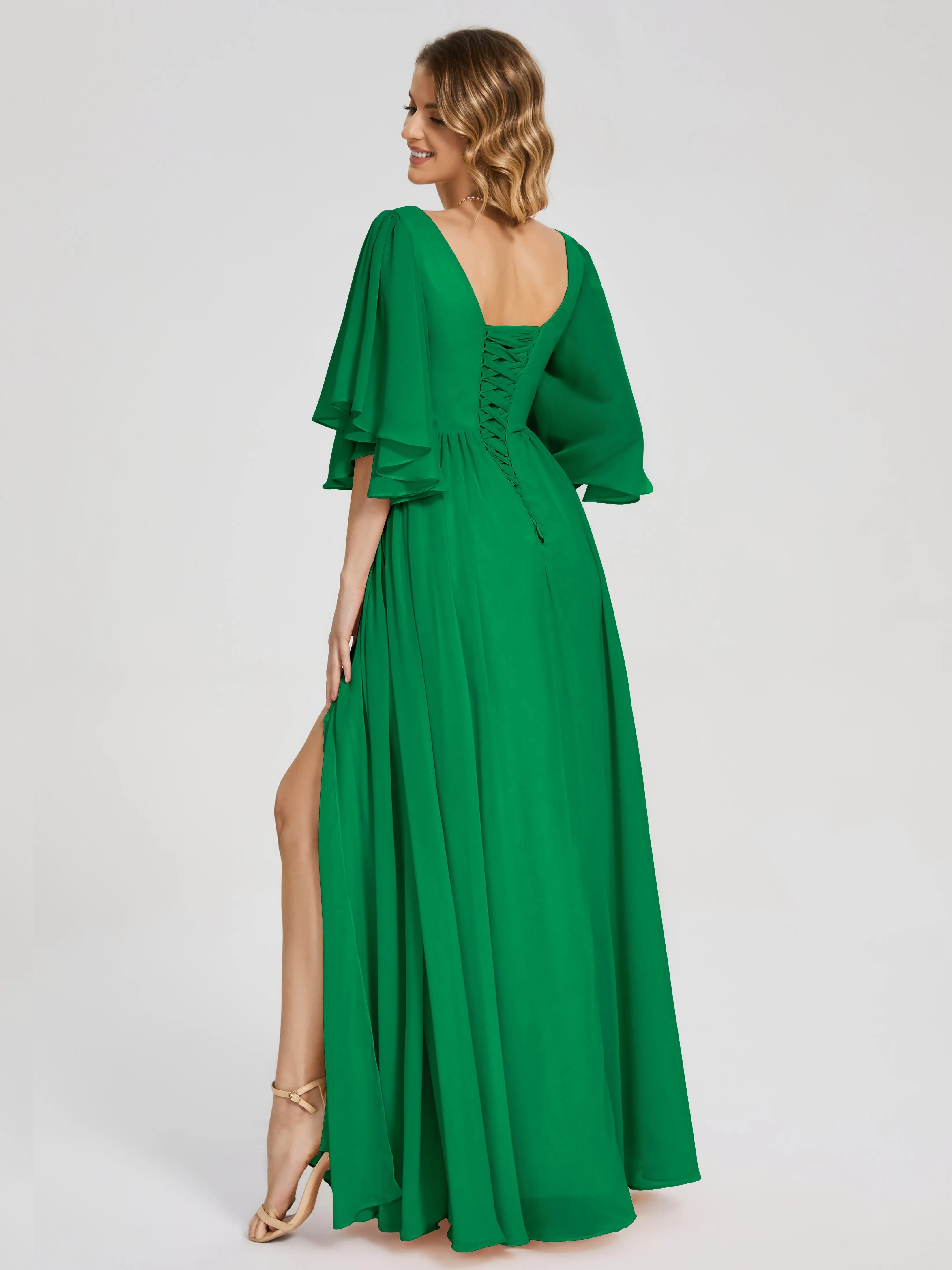 Giselle Pretty Corset Back Chiffon Bridesmaid Dresses