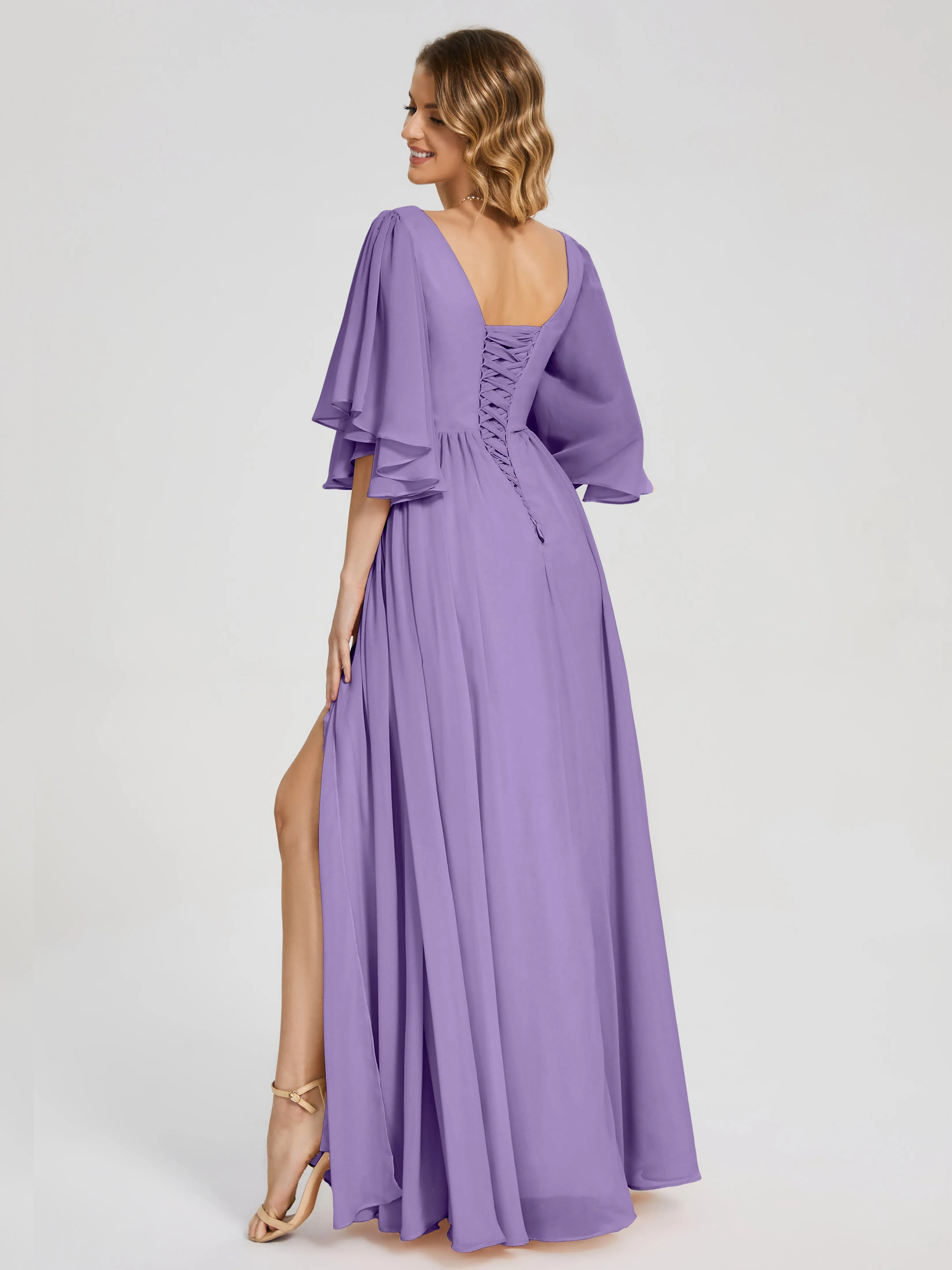 Giselle Pretty Corset Back Chiffon Bridesmaid Dresses