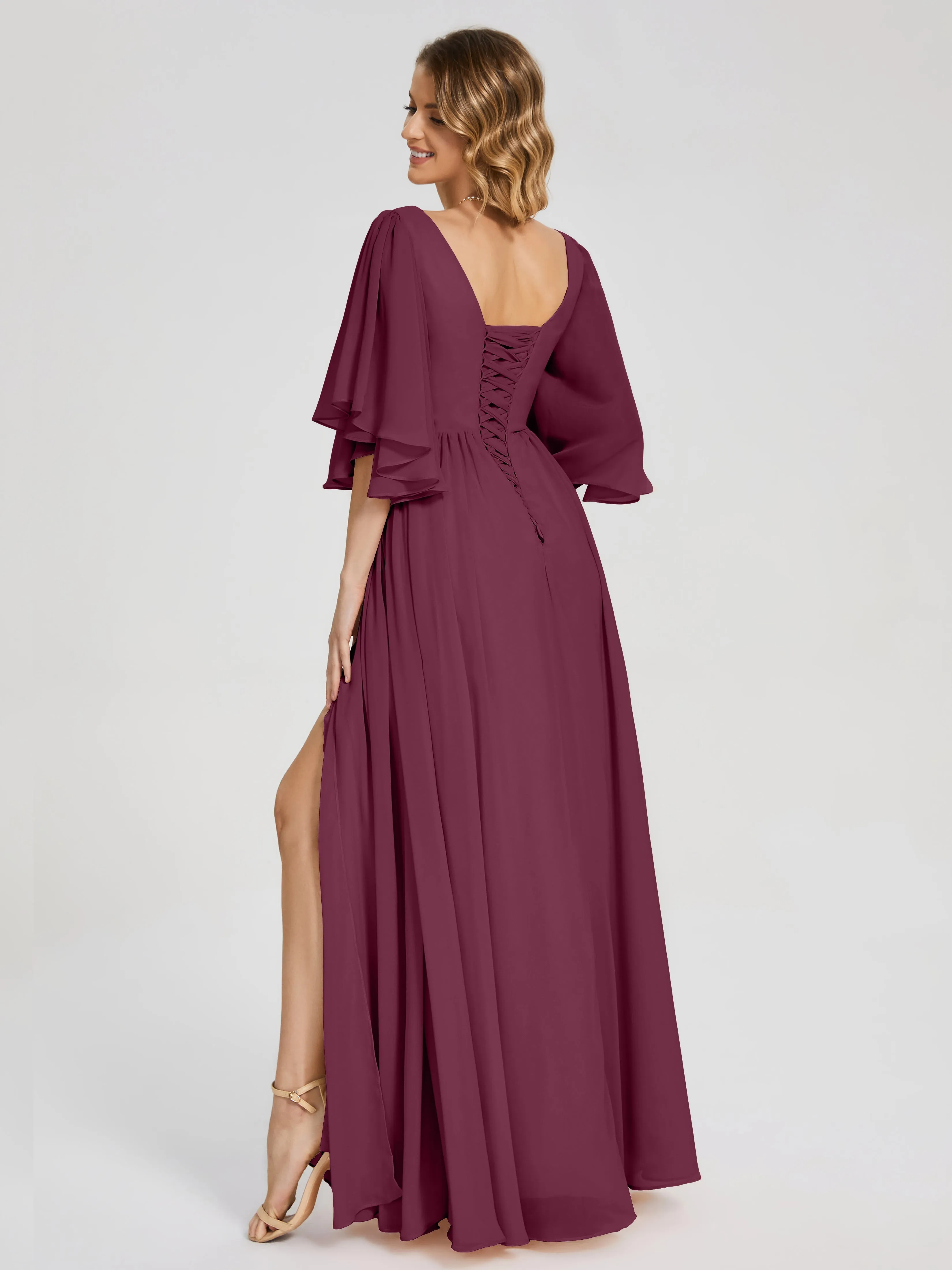 Giselle Pretty Corset Back Chiffon Bridesmaid Dresses