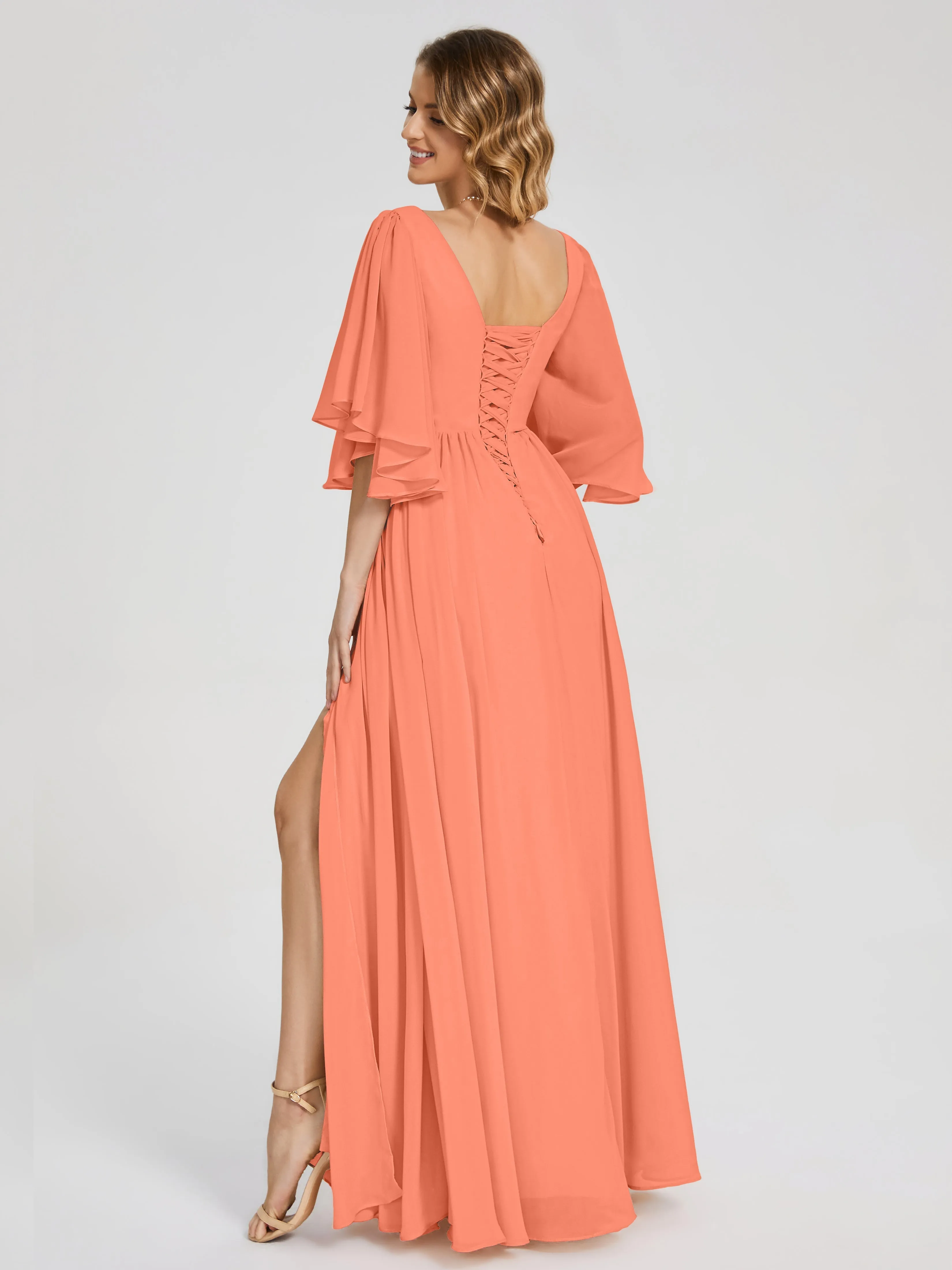 Giselle Pretty Corset Back Chiffon Bridesmaid Dresses