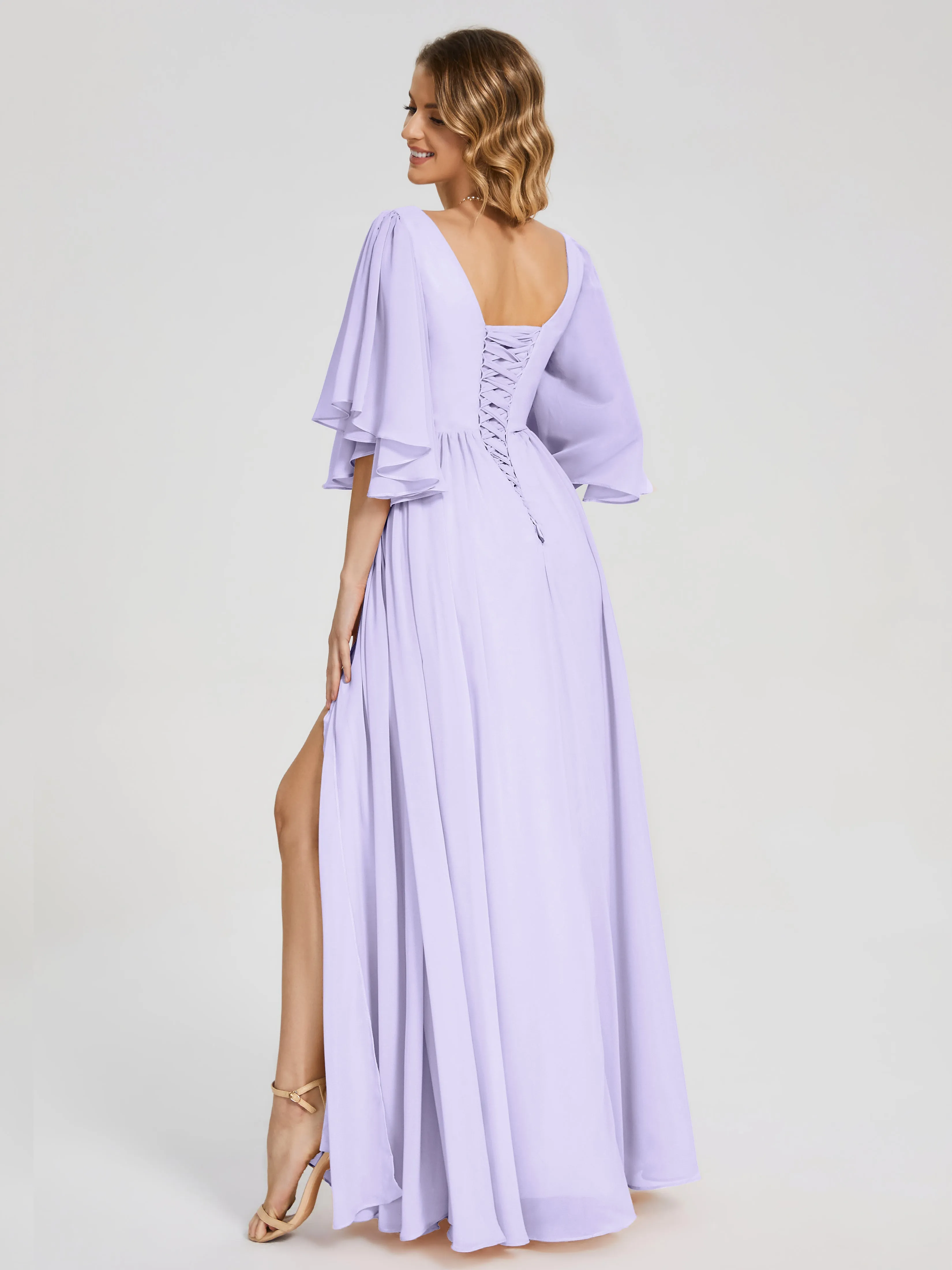 Giselle Pretty Corset Back Chiffon Bridesmaid Dresses