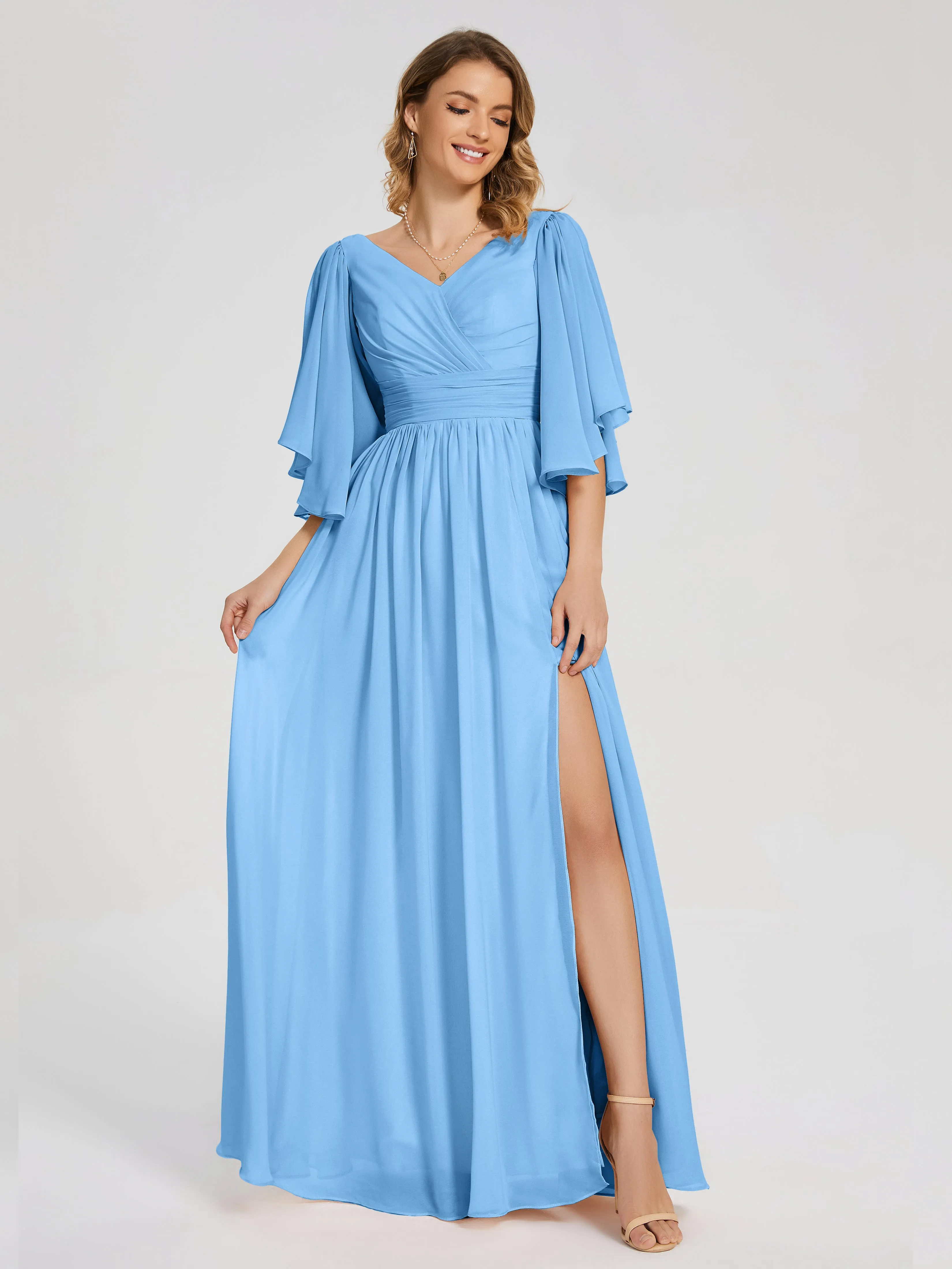 Giselle Pretty Corset Back Chiffon Bridesmaid Dresses