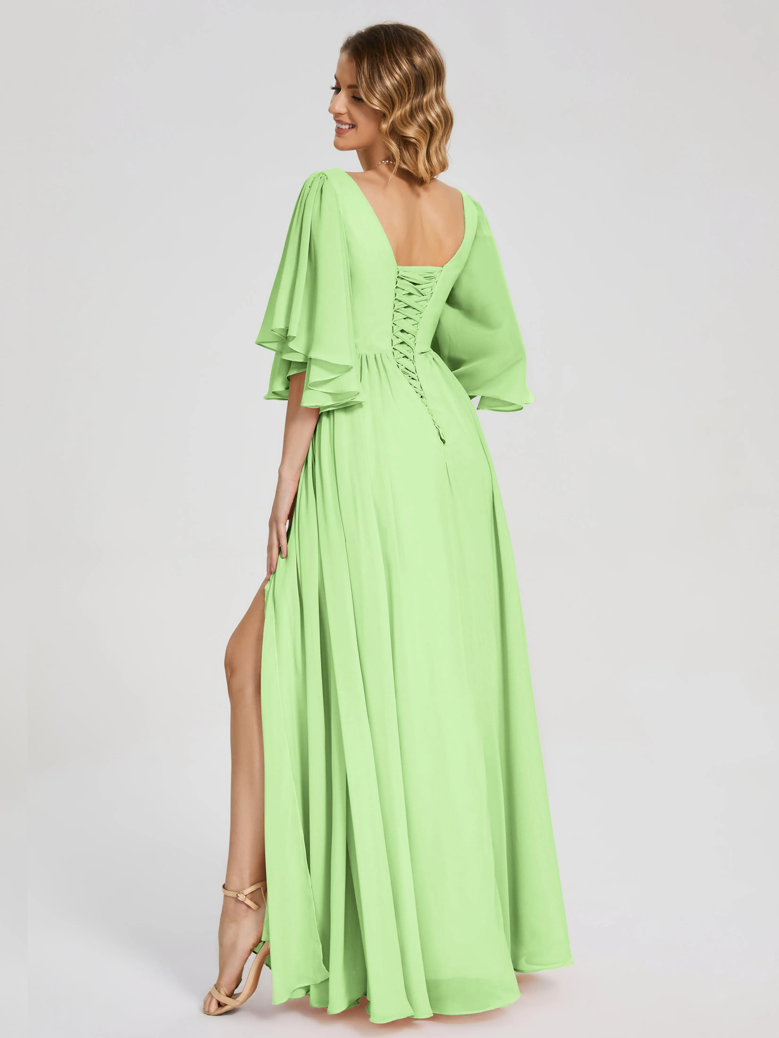 Giselle Pretty Corset Back Chiffon Bridesmaid Dresses