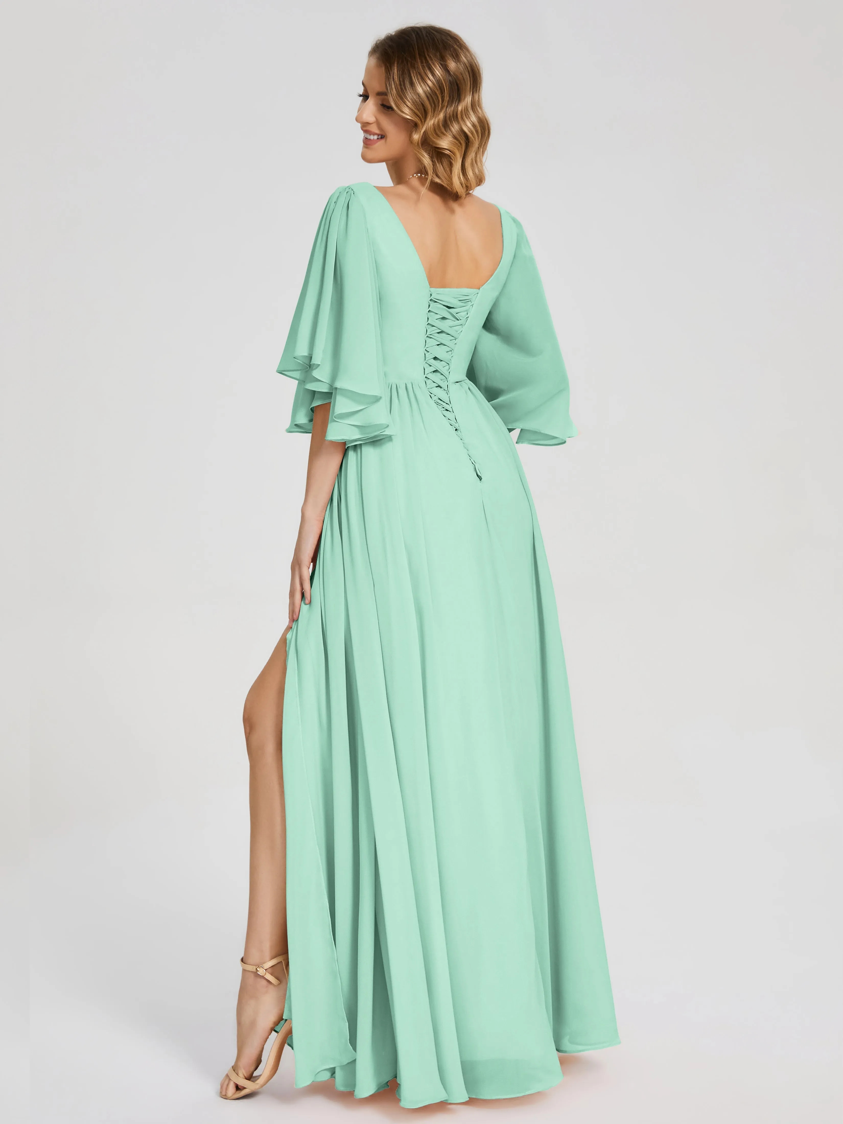Giselle Pretty Corset Back Chiffon Bridesmaid Dresses