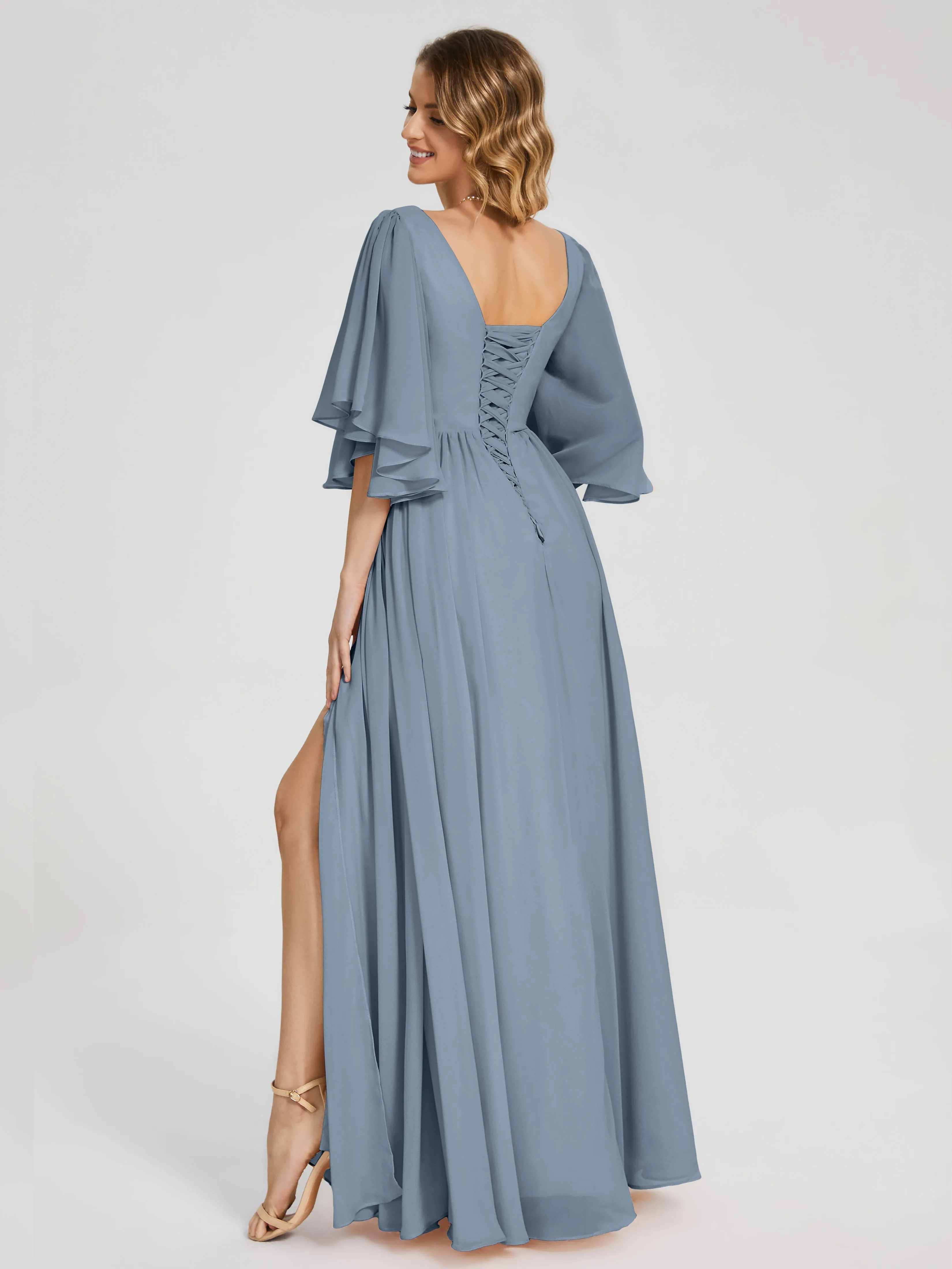 Giselle Pretty Corset Back Chiffon Bridesmaid Dresses