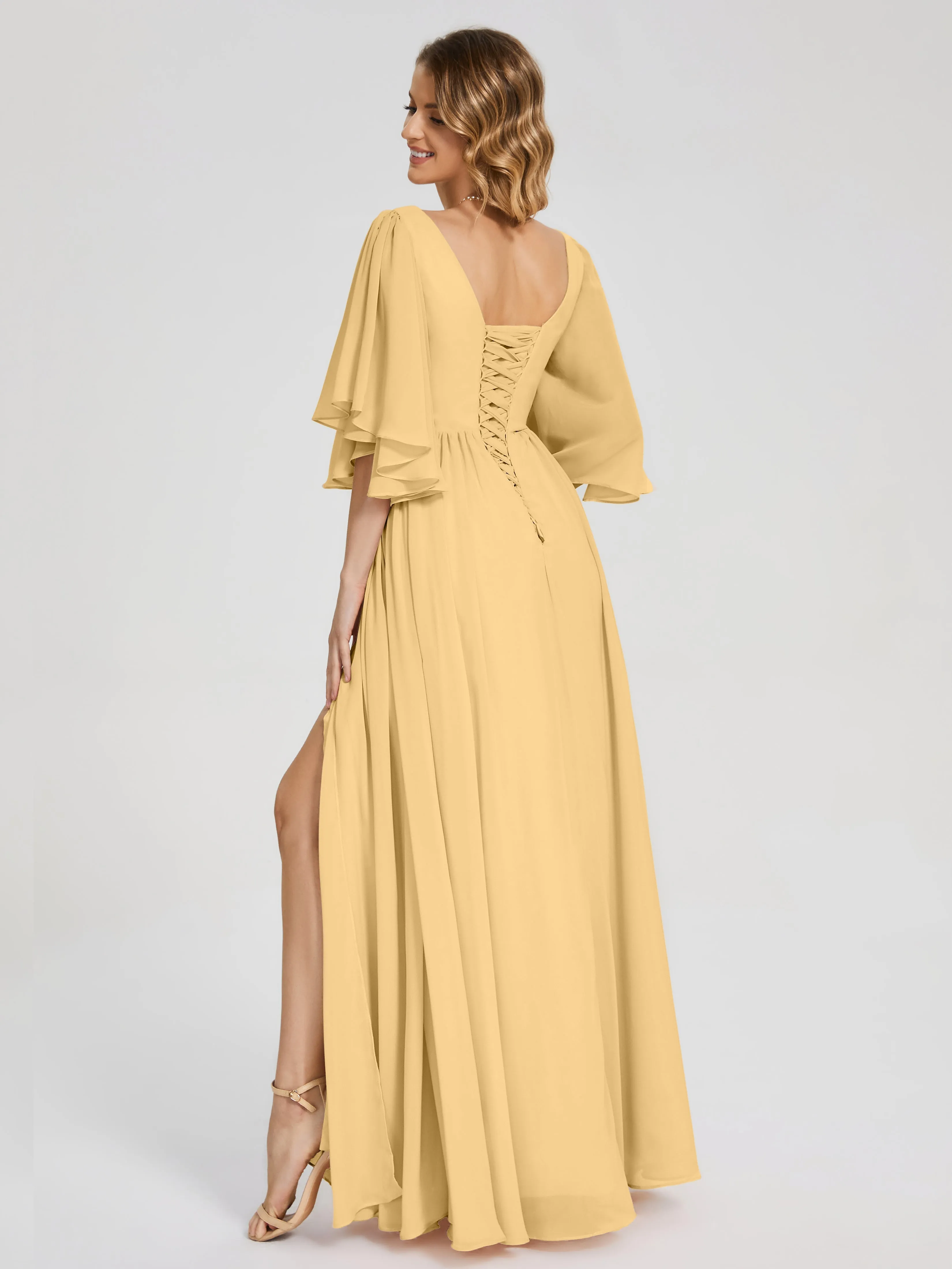 Giselle Pretty Corset Back Chiffon Bridesmaid Dresses