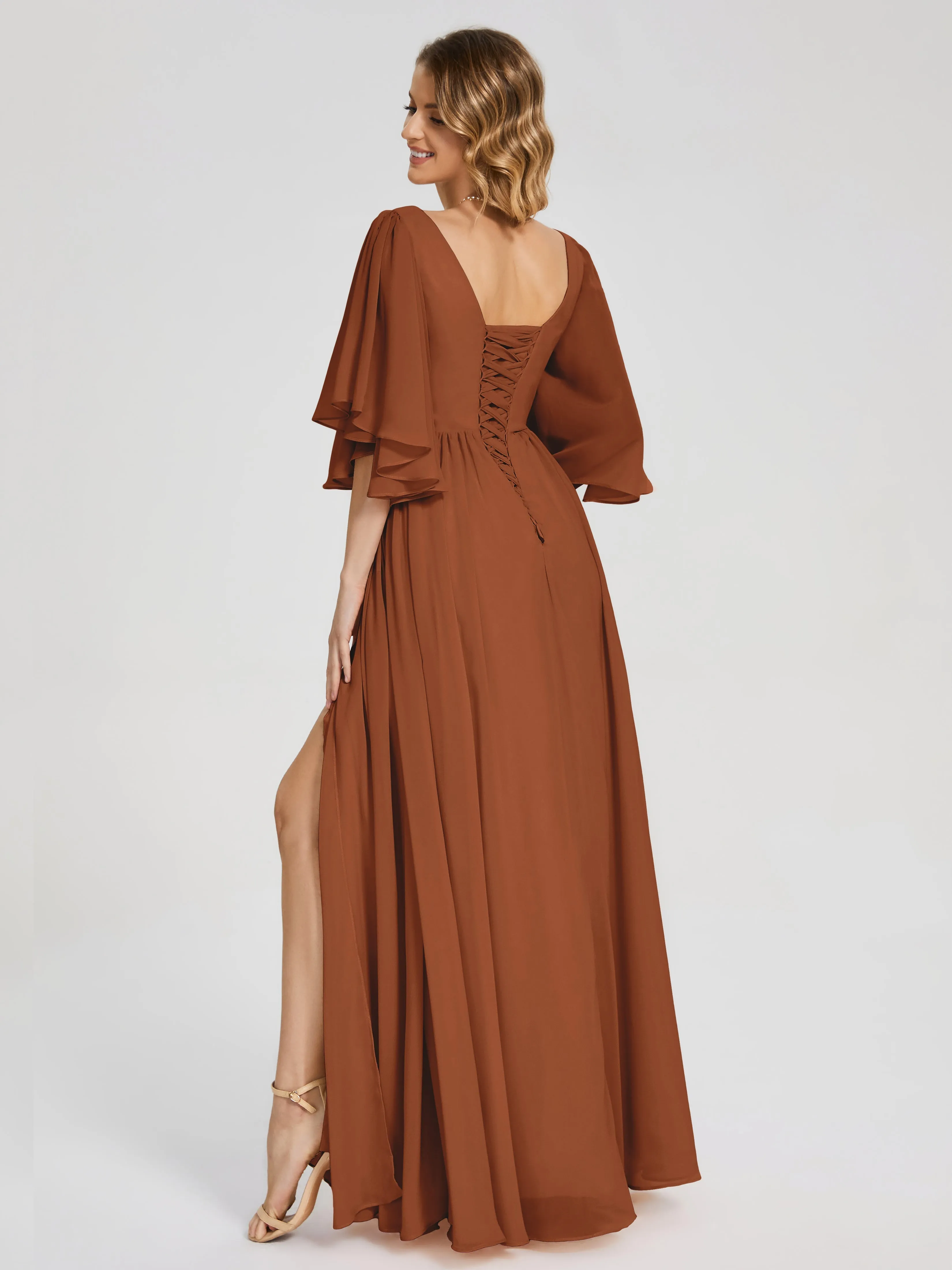 Giselle Pretty Corset Back Chiffon Bridesmaid Dresses