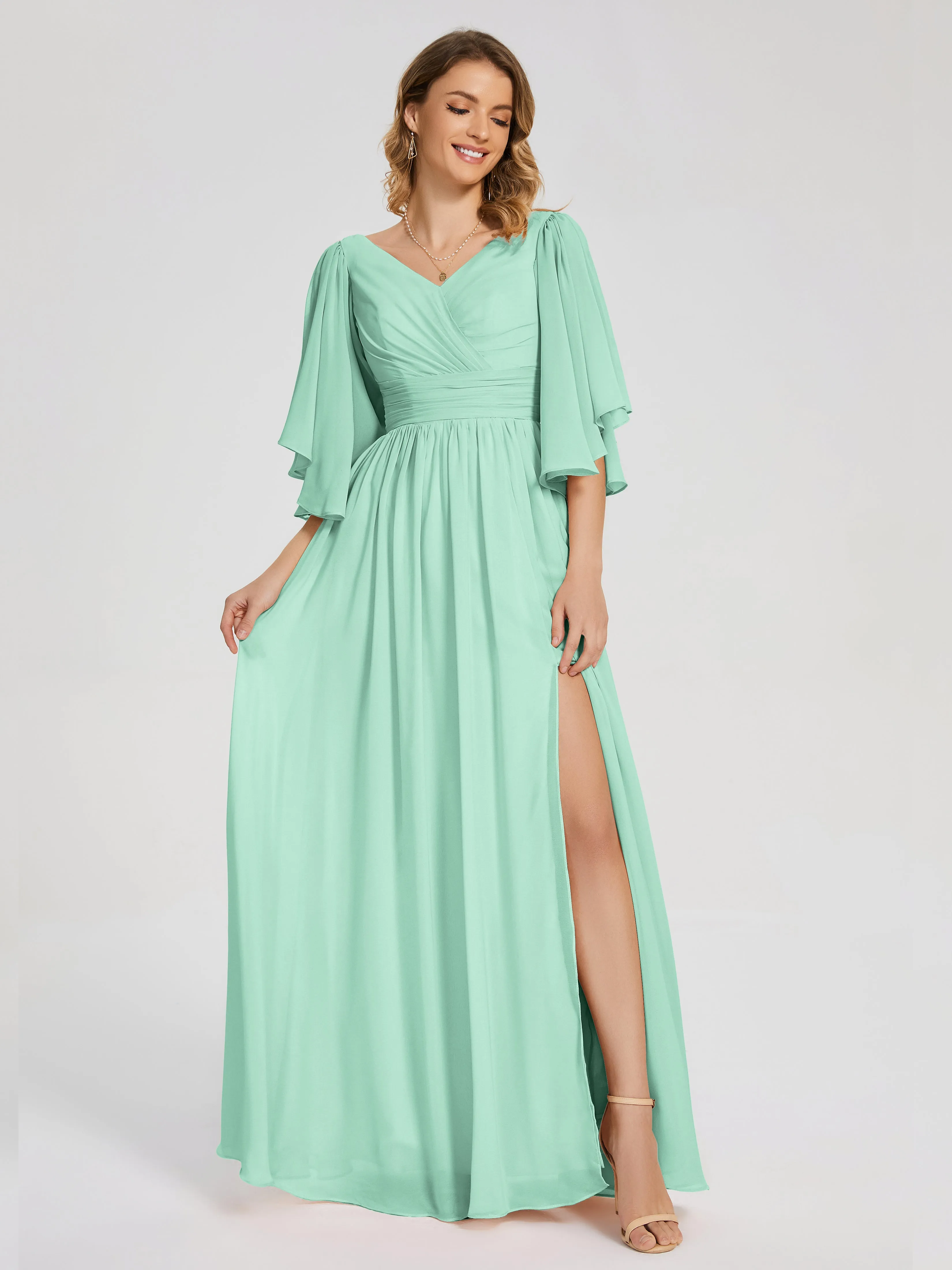 Giselle Pretty Corset Back Chiffon Bridesmaid Dresses