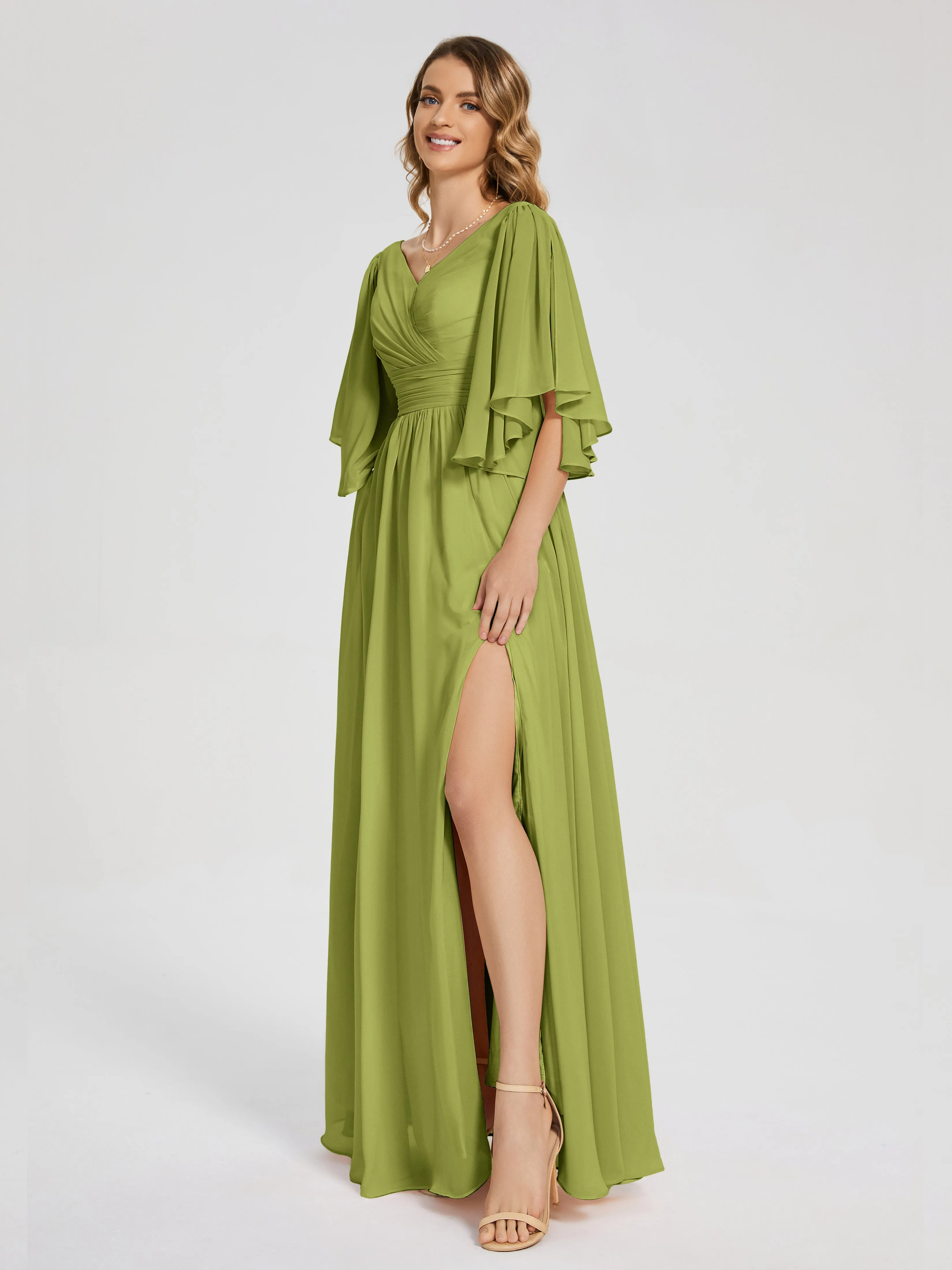 Giselle Pretty Corset Back Chiffon Bridesmaid Dresses