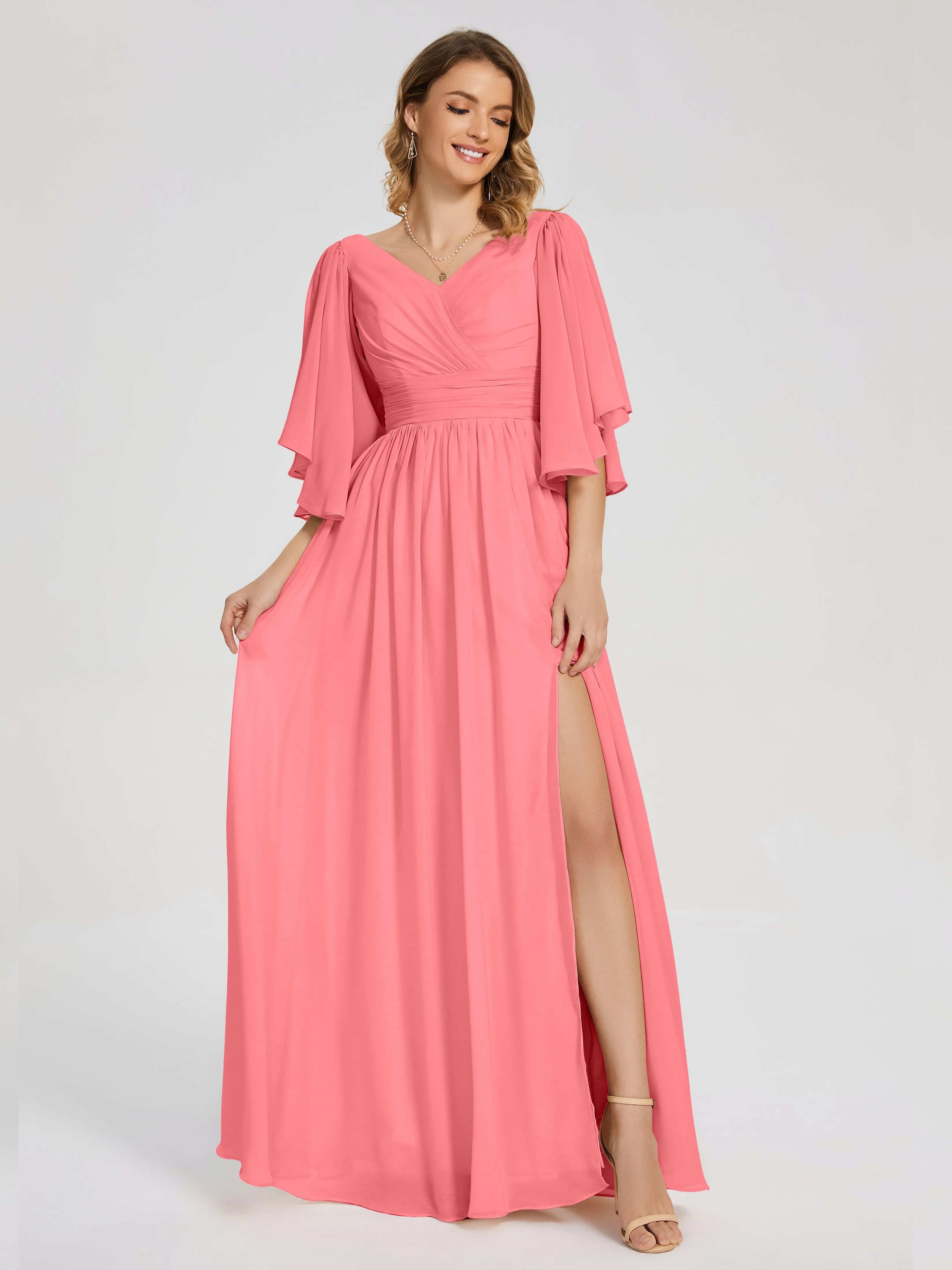 Giselle Pretty Corset Back Chiffon Bridesmaid Dresses