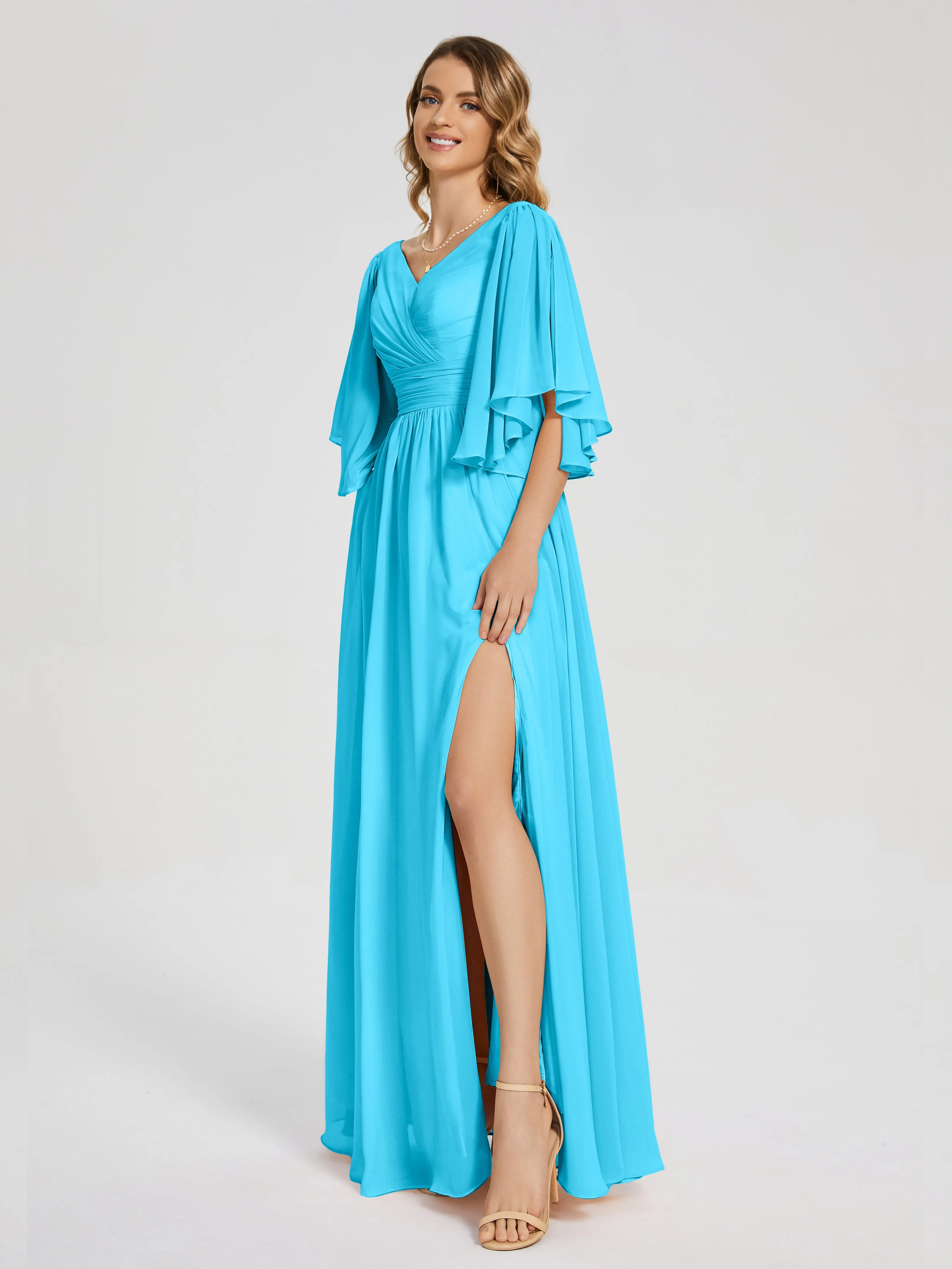 Giselle Pretty Corset Back Chiffon Bridesmaid Dresses