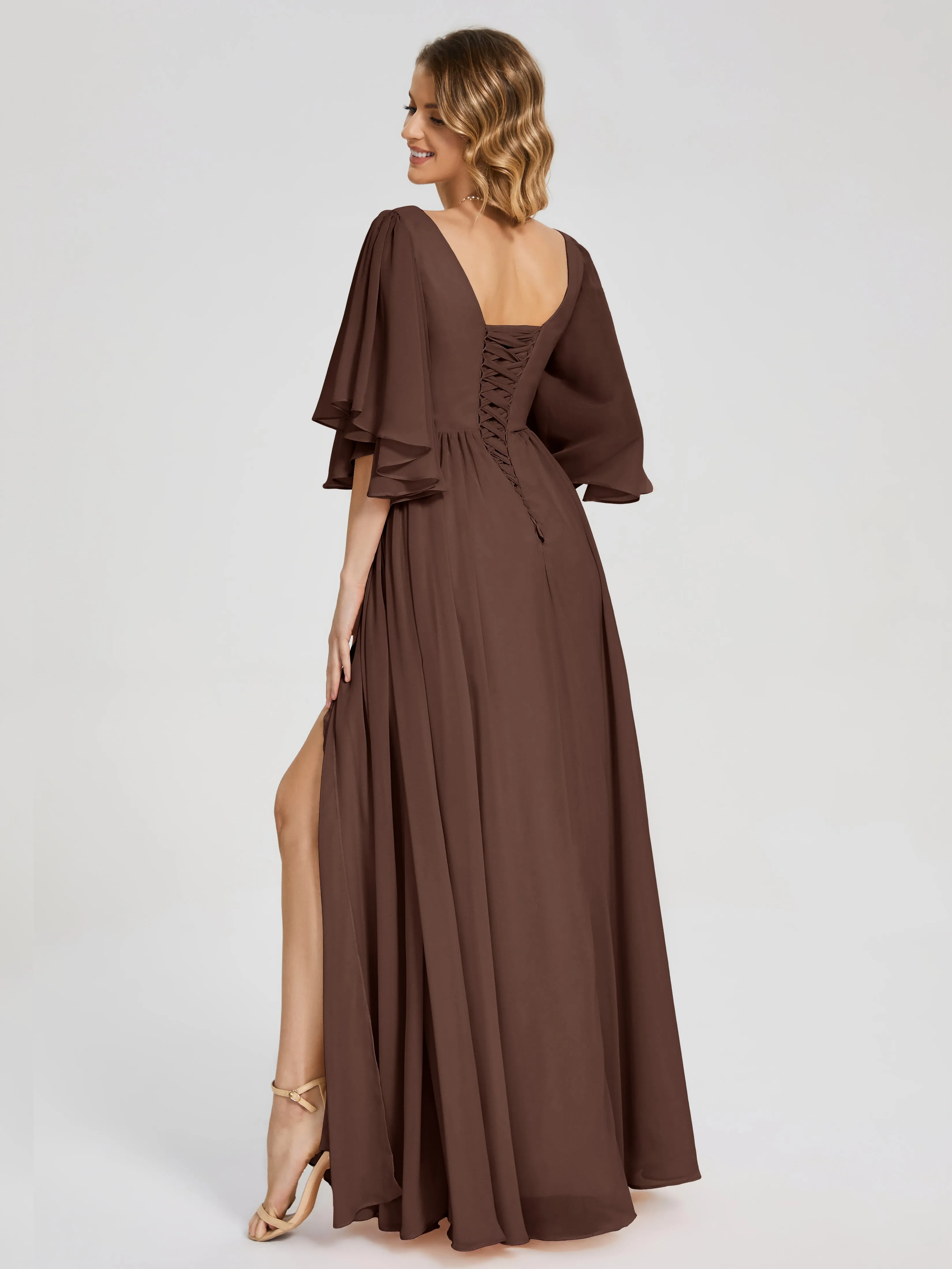 Giselle Pretty Corset Back Chiffon Bridesmaid Dresses