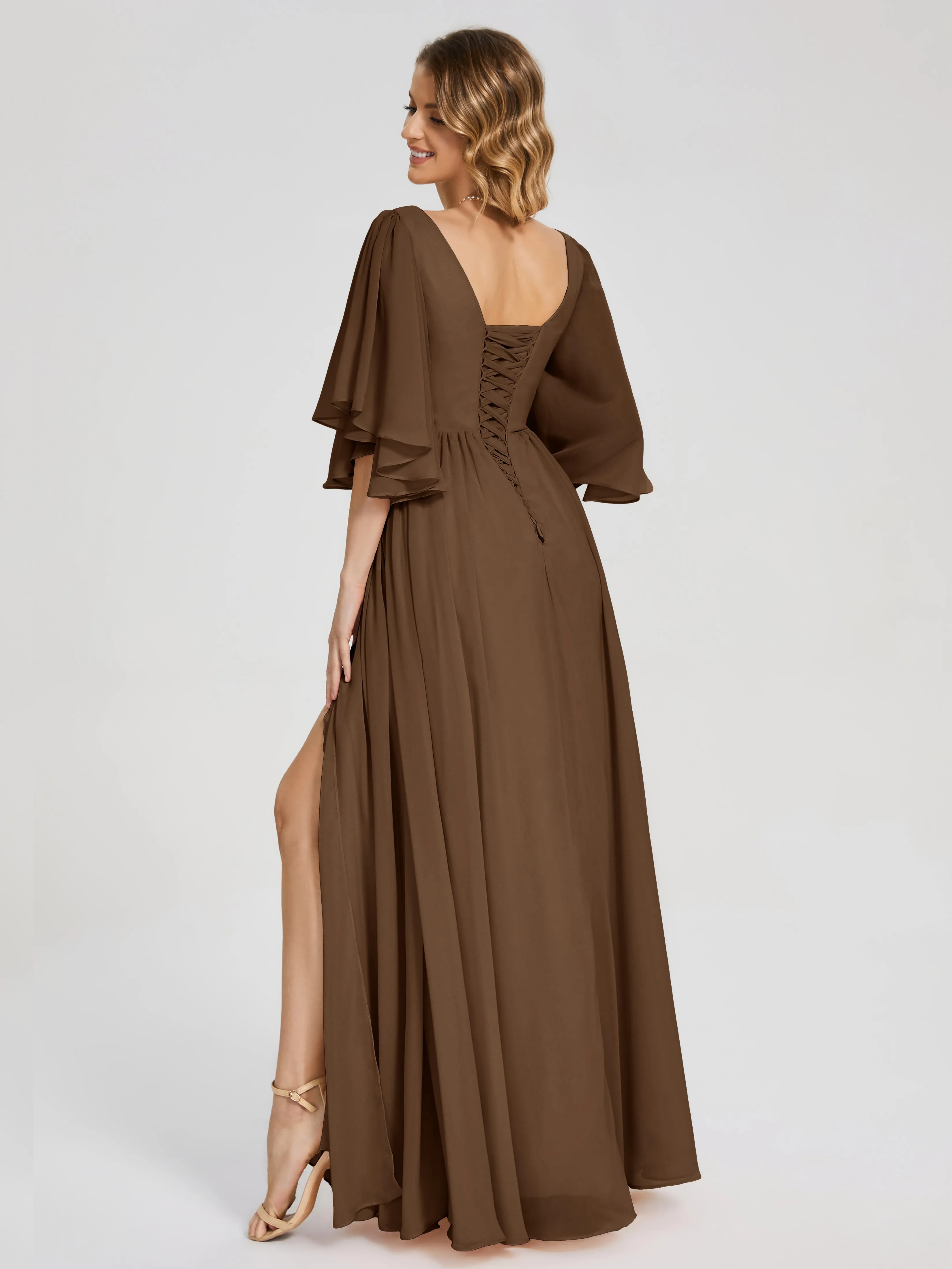 Giselle Pretty Corset Back Chiffon Bridesmaid Dresses