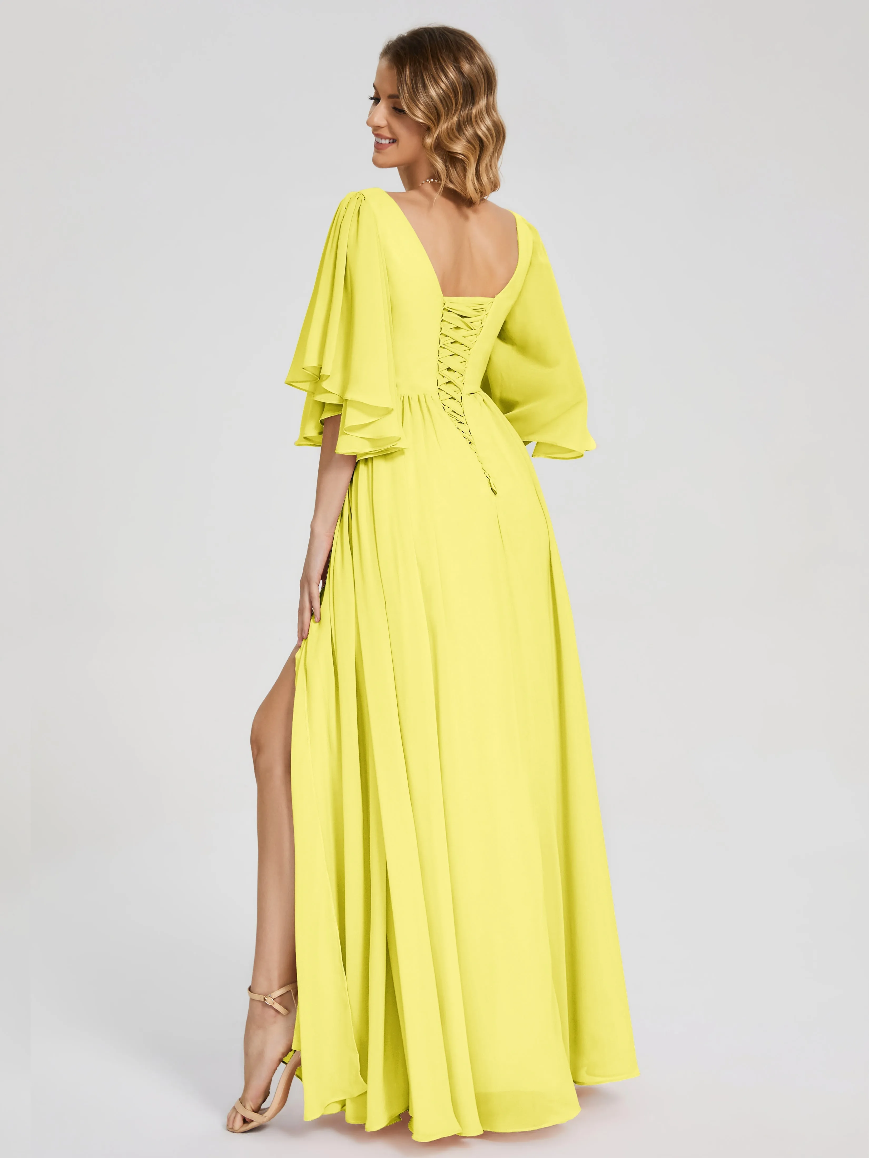 Giselle Pretty Corset Back Chiffon Bridesmaid Dresses