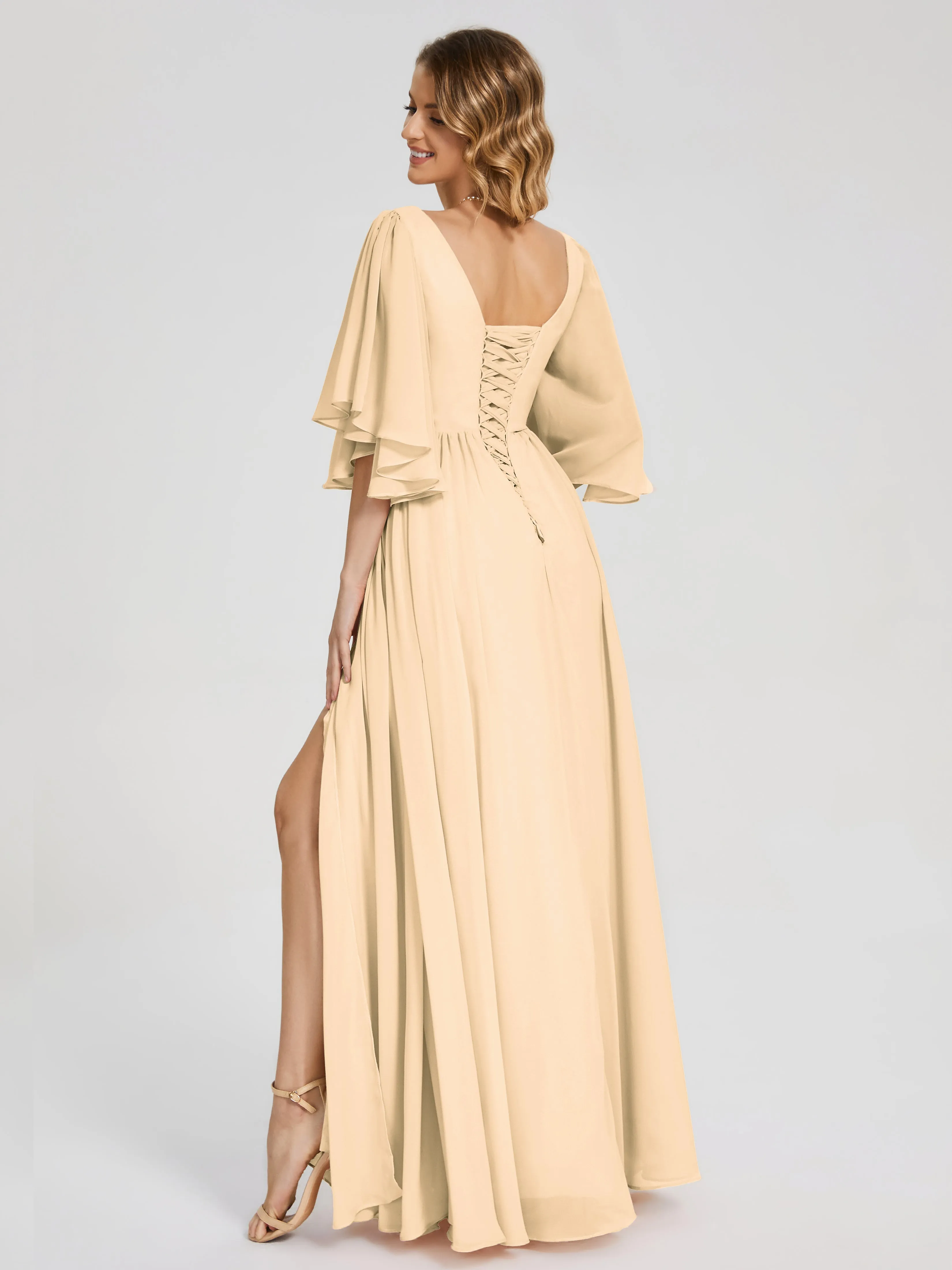 Giselle Pretty Corset Back Chiffon Bridesmaid Dresses