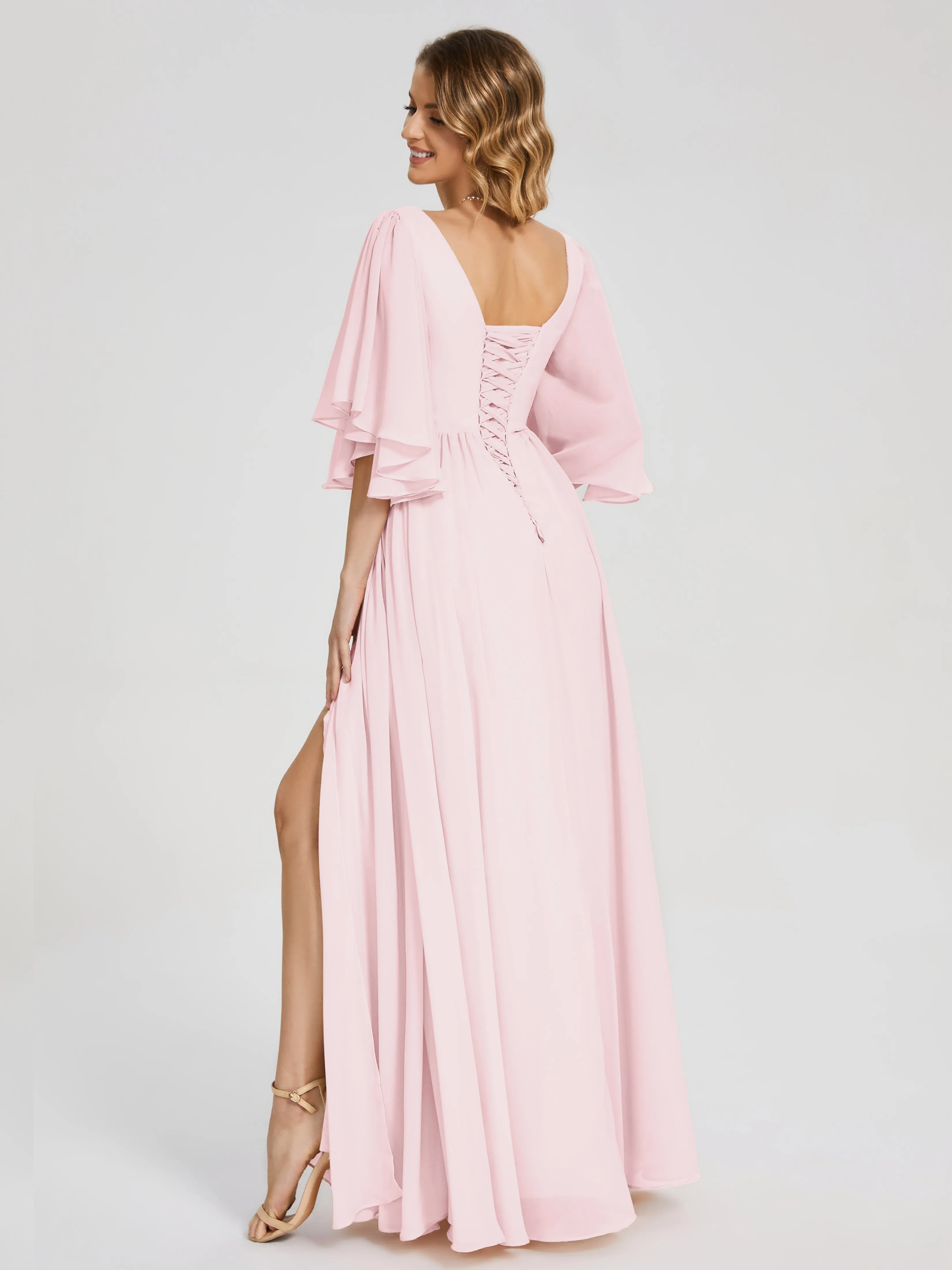 Giselle Pretty Corset Back Chiffon Bridesmaid Dresses