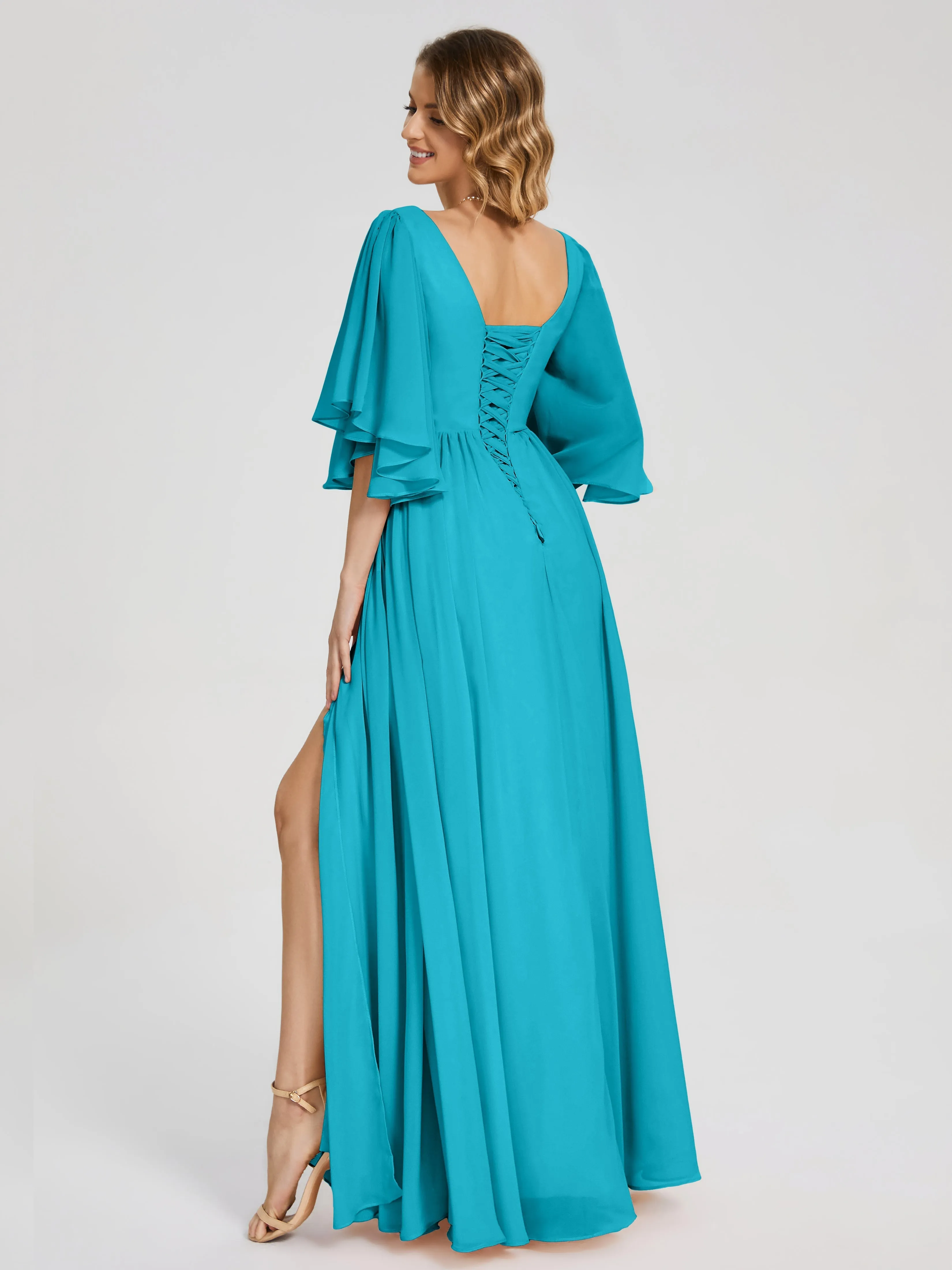 Giselle Pretty Corset Back Chiffon Bridesmaid Dresses