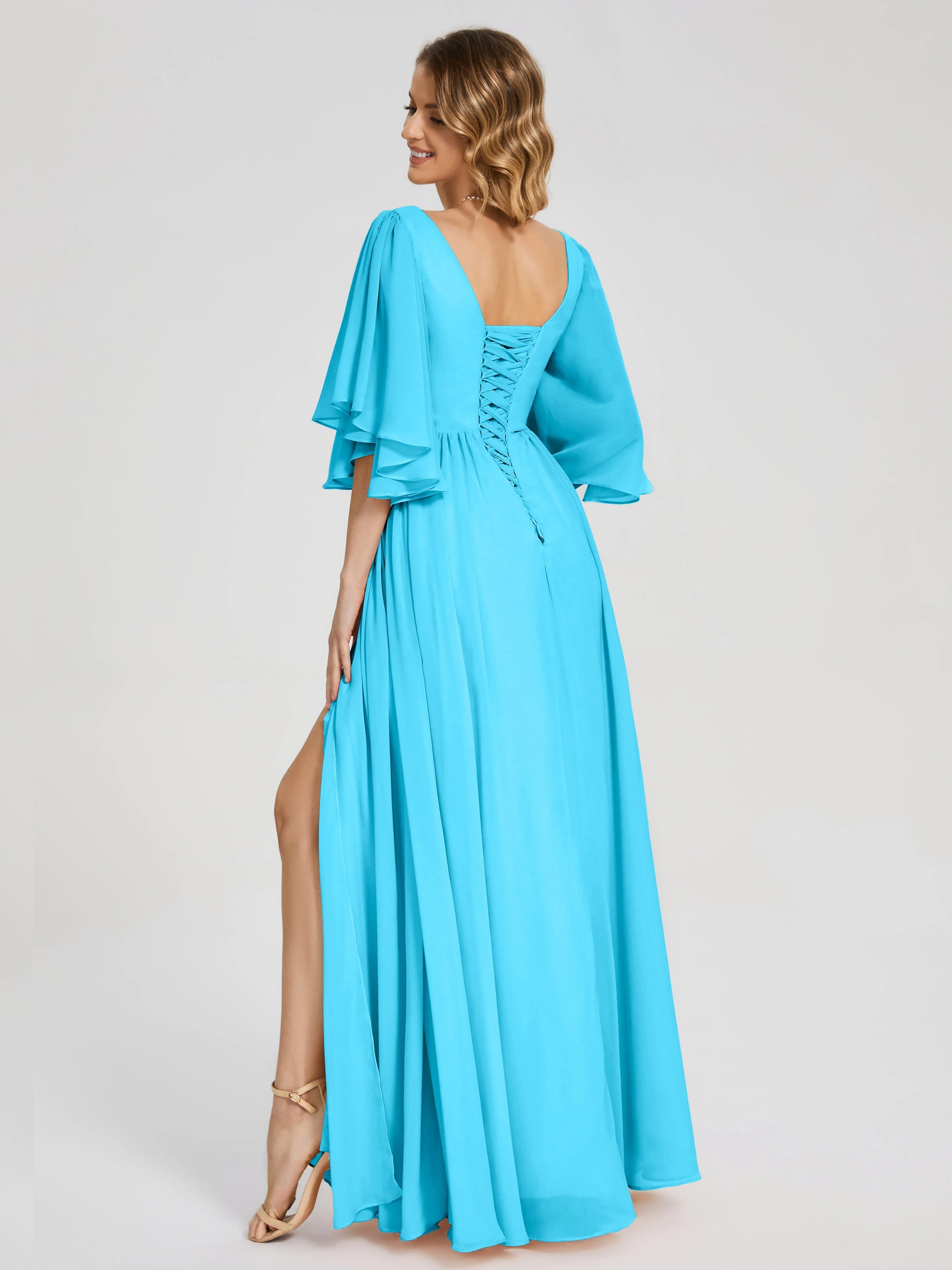 Giselle Pretty Corset Back Chiffon Bridesmaid Dresses