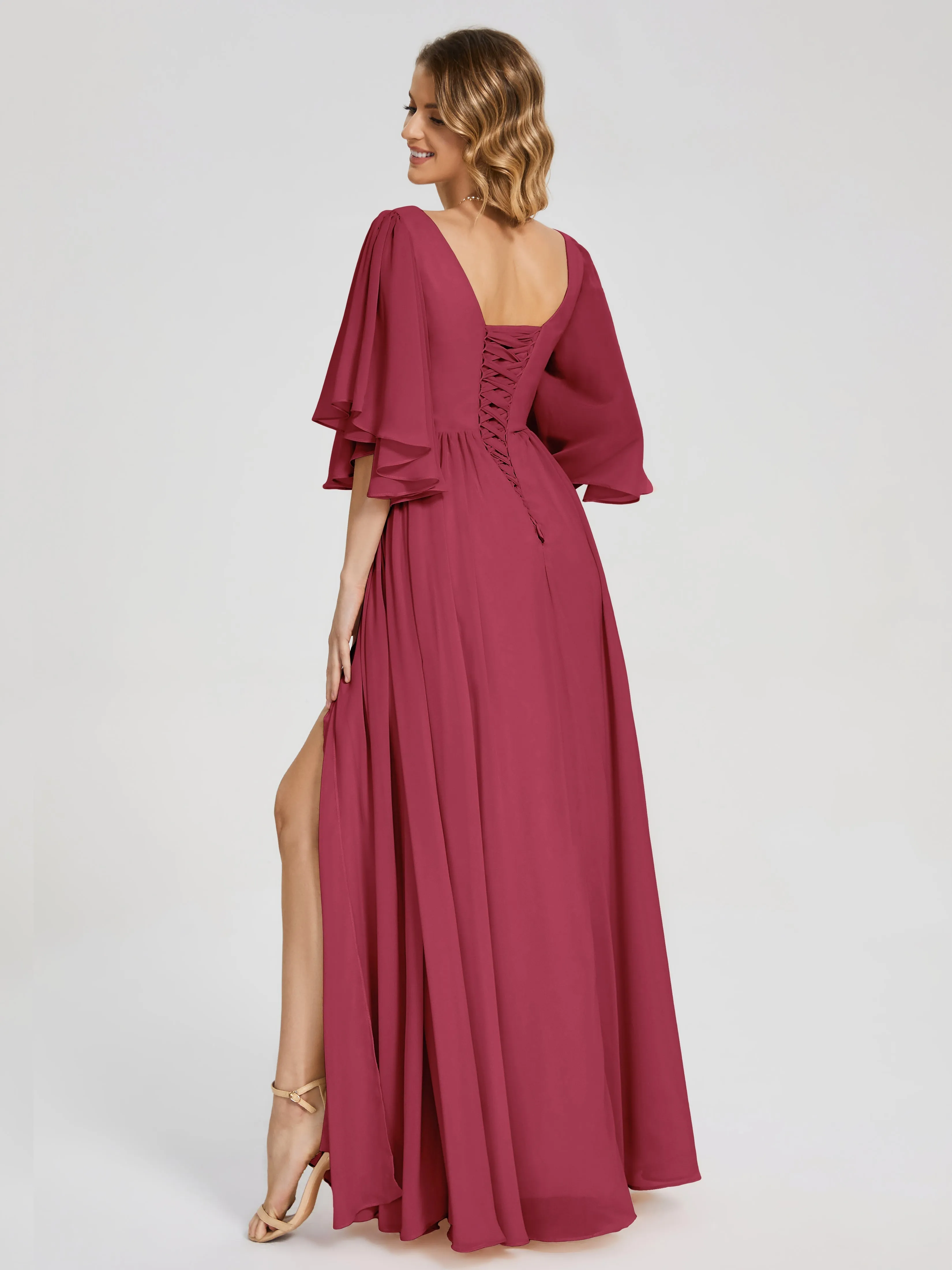 Giselle Pretty Corset Back Chiffon Bridesmaid Dresses