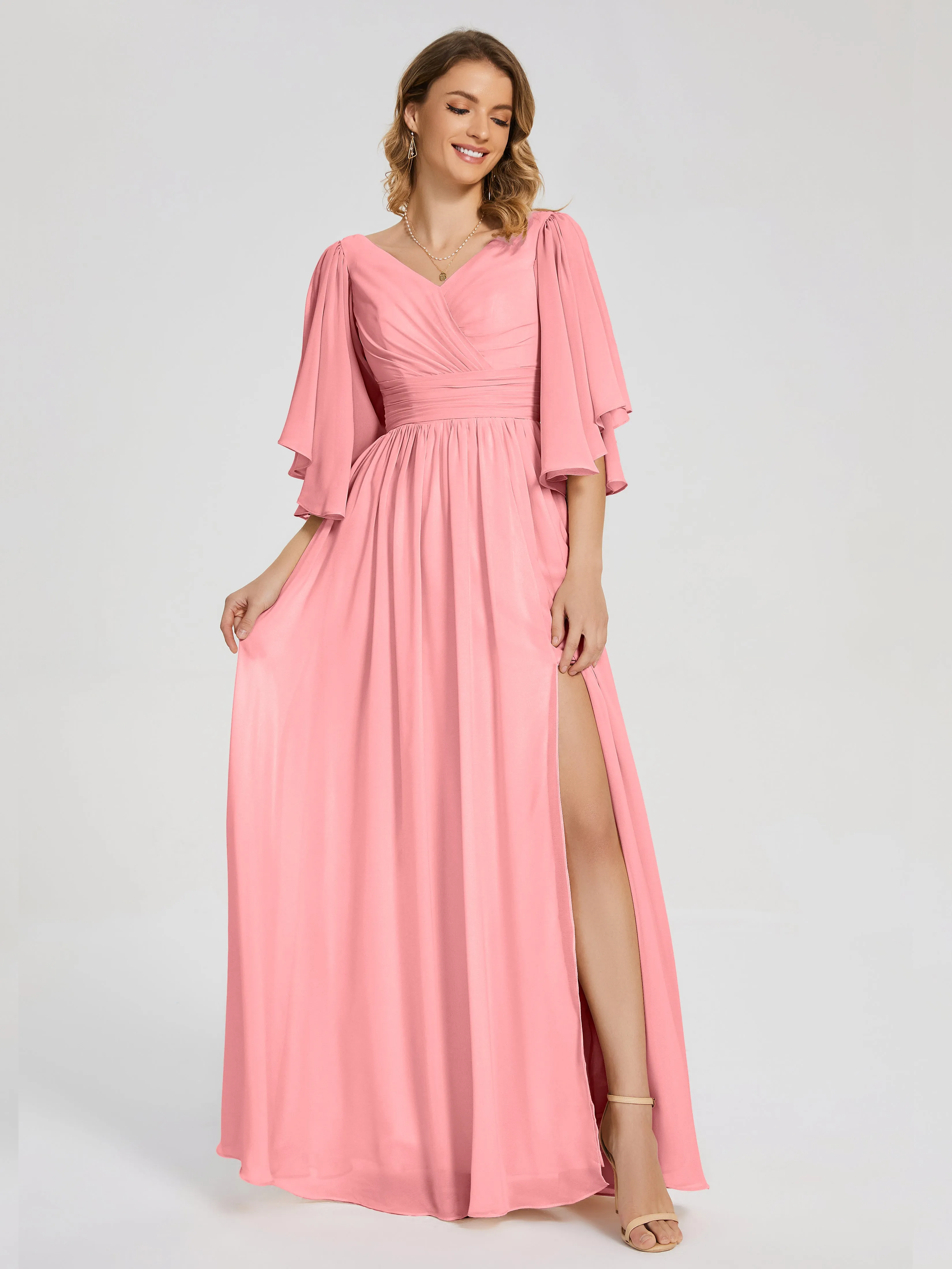 Giselle Pretty Corset Back Chiffon Bridesmaid Dresses
