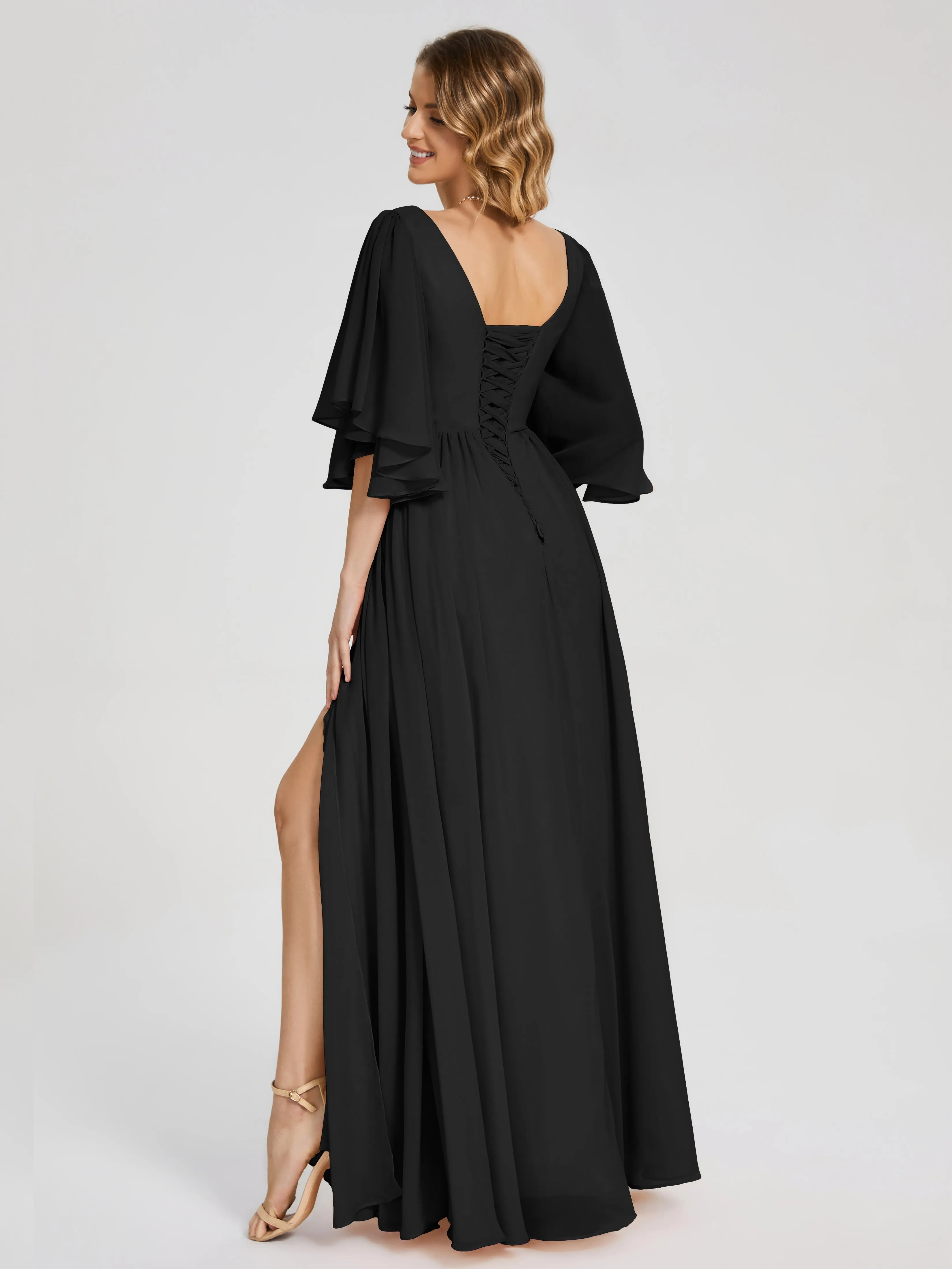 Giselle Pretty Corset Back Chiffon Bridesmaid Dresses