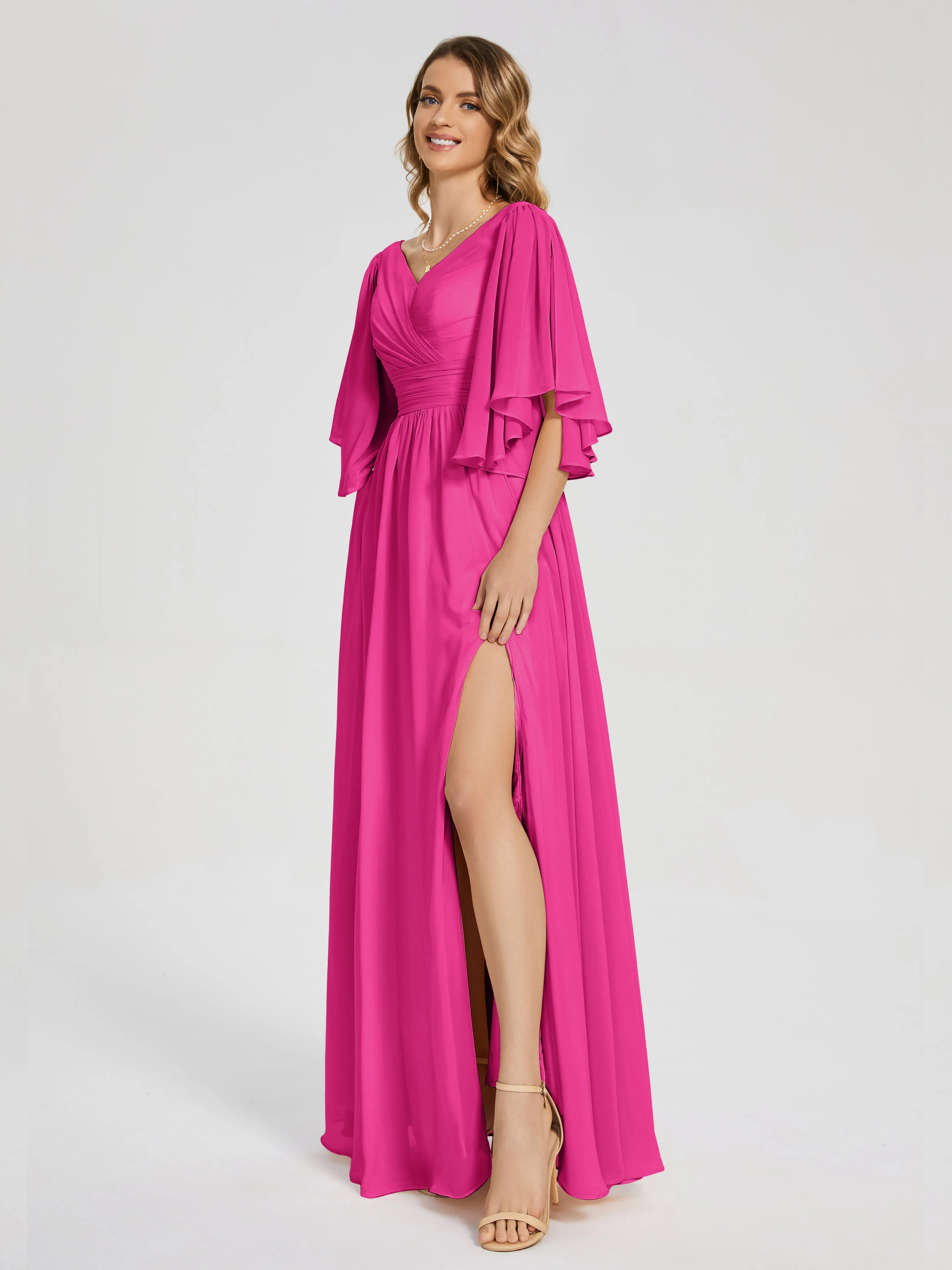 Giselle Pretty Corset Back Chiffon Bridesmaid Dresses