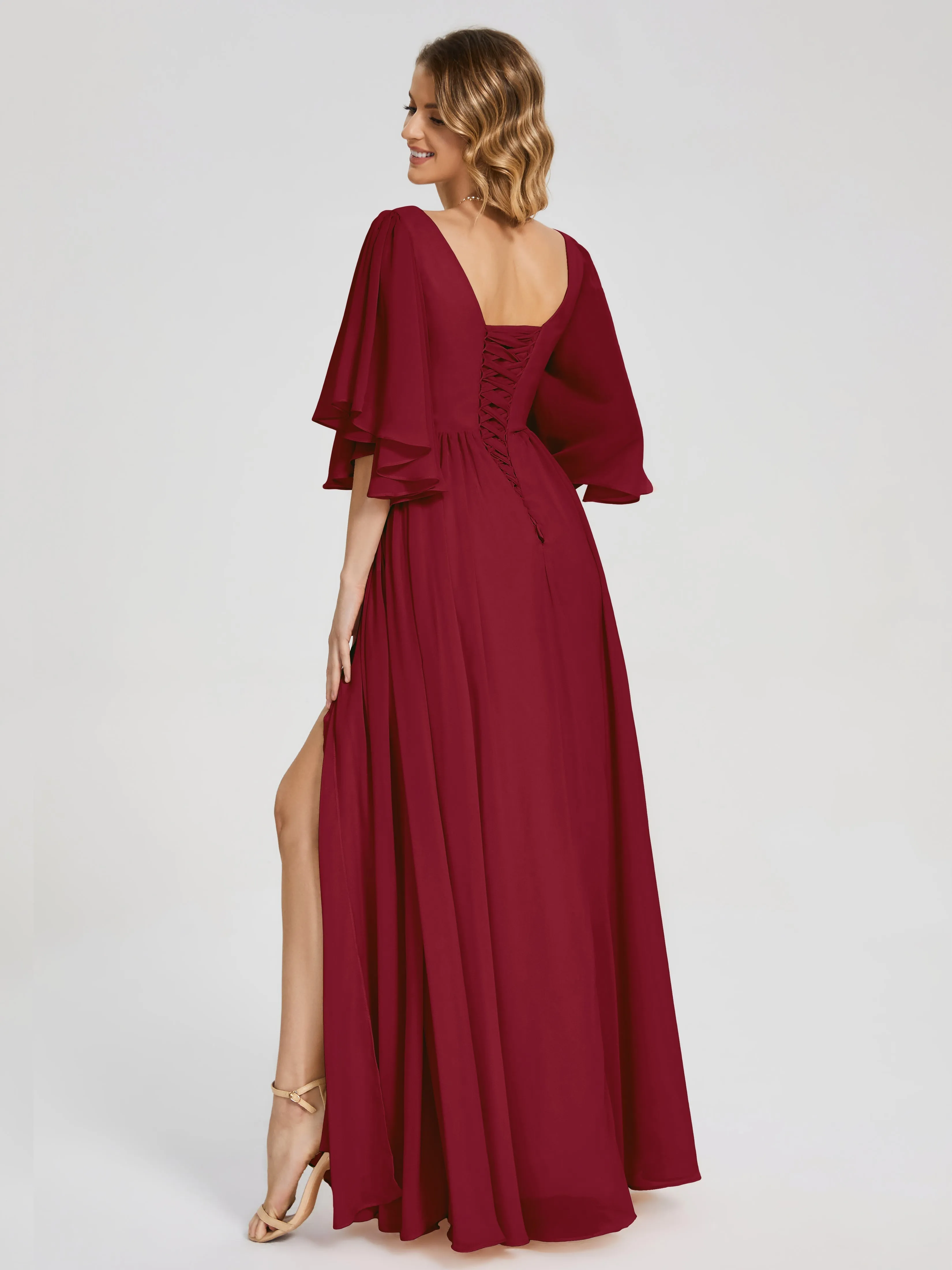 Giselle Pretty Corset Back Chiffon Bridesmaid Dresses
