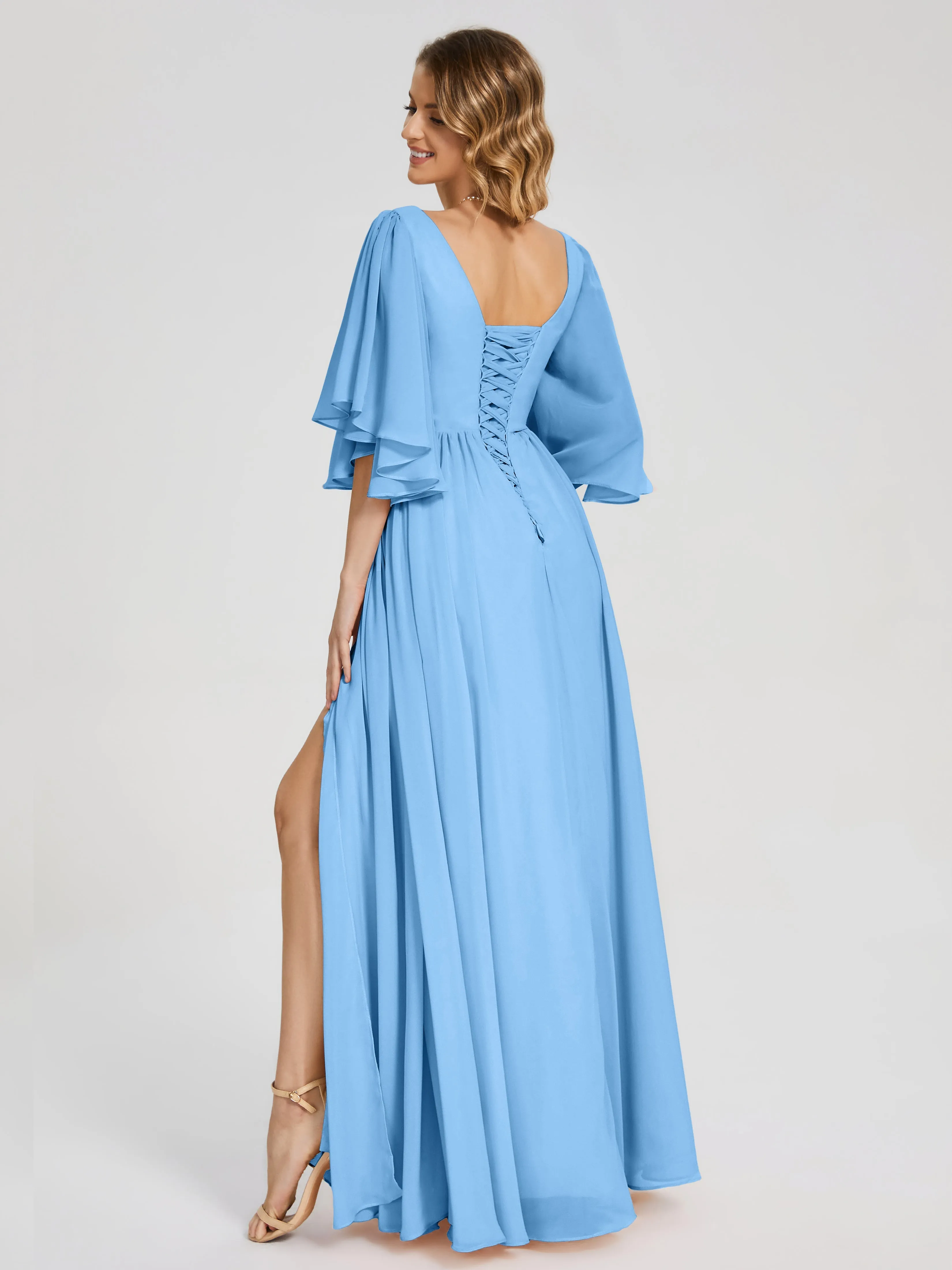 Giselle Pretty Corset Back Chiffon Bridesmaid Dresses