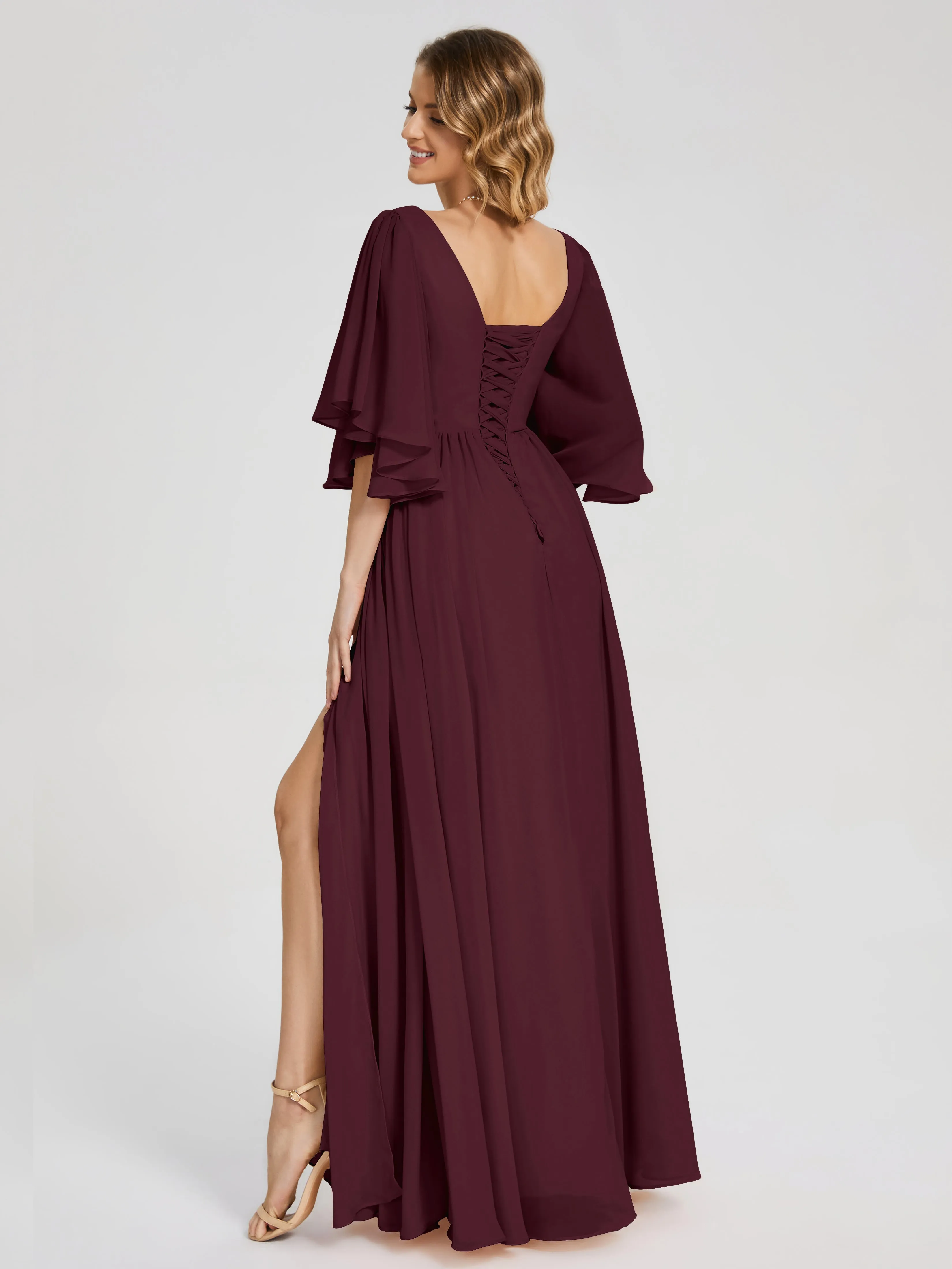 Giselle Pretty Corset Back Chiffon Bridesmaid Dresses