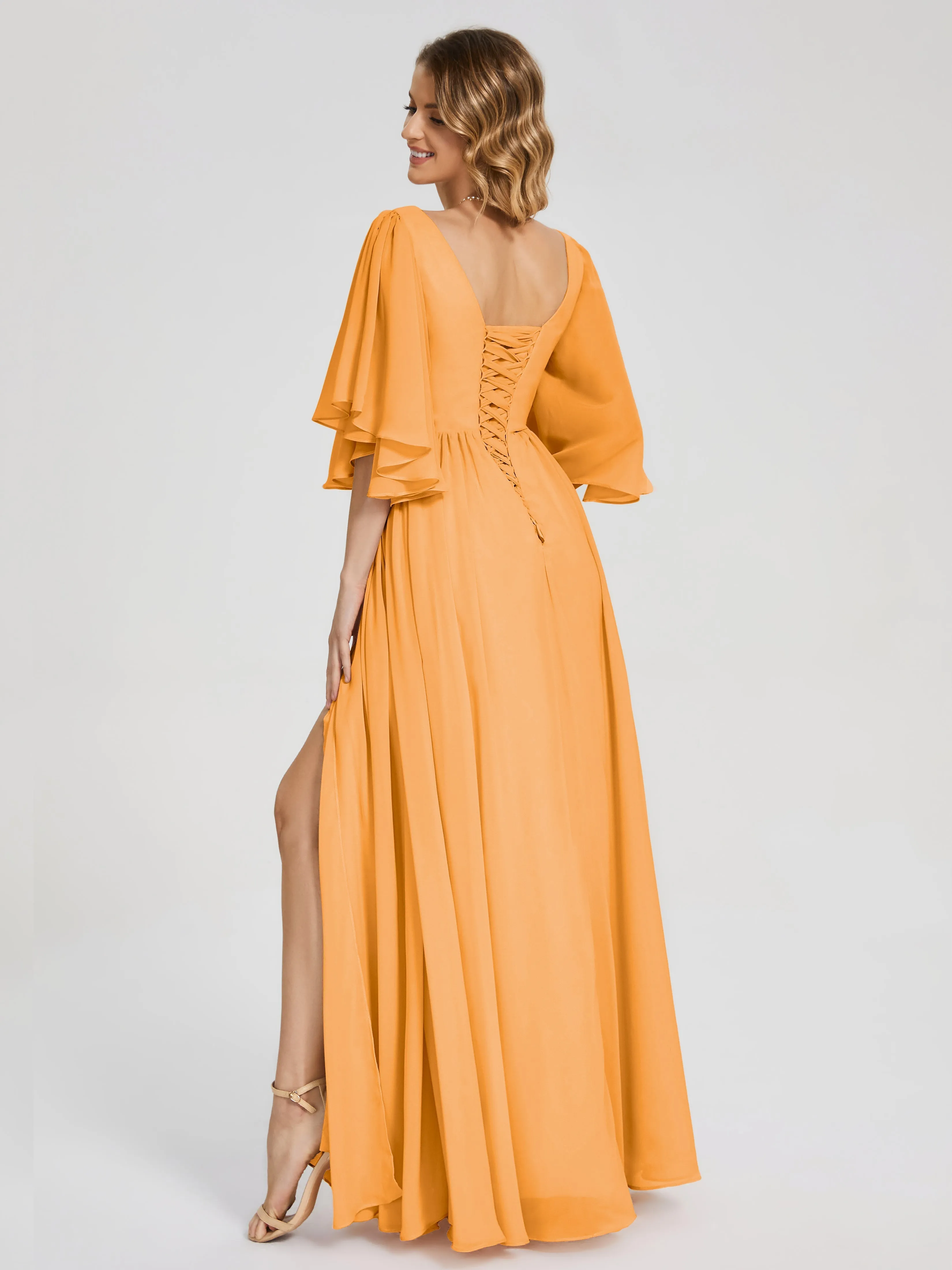 Giselle Pretty Corset Back Chiffon Bridesmaid Dresses