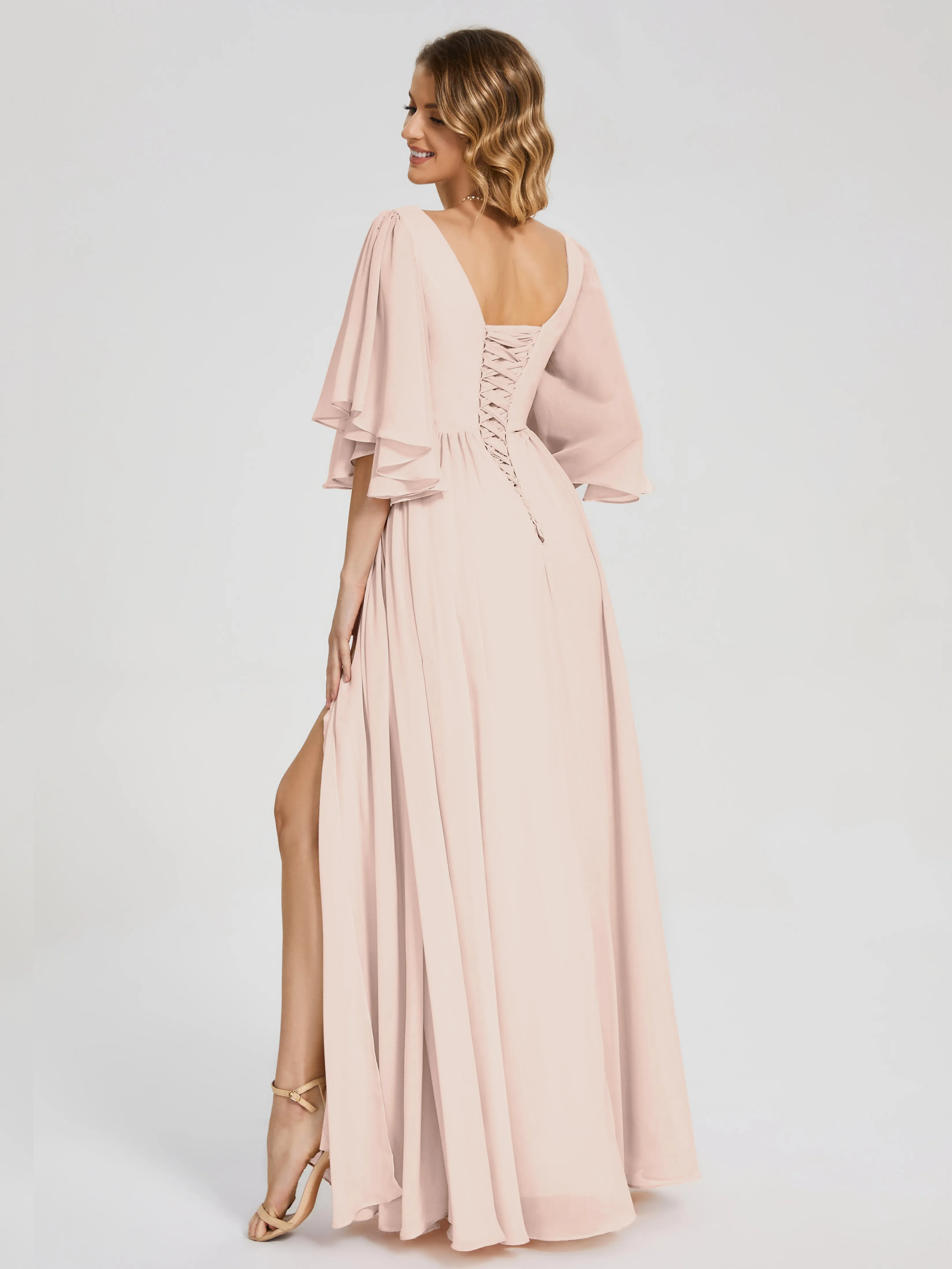 Giselle Pretty Corset Back Chiffon Bridesmaid Dresses