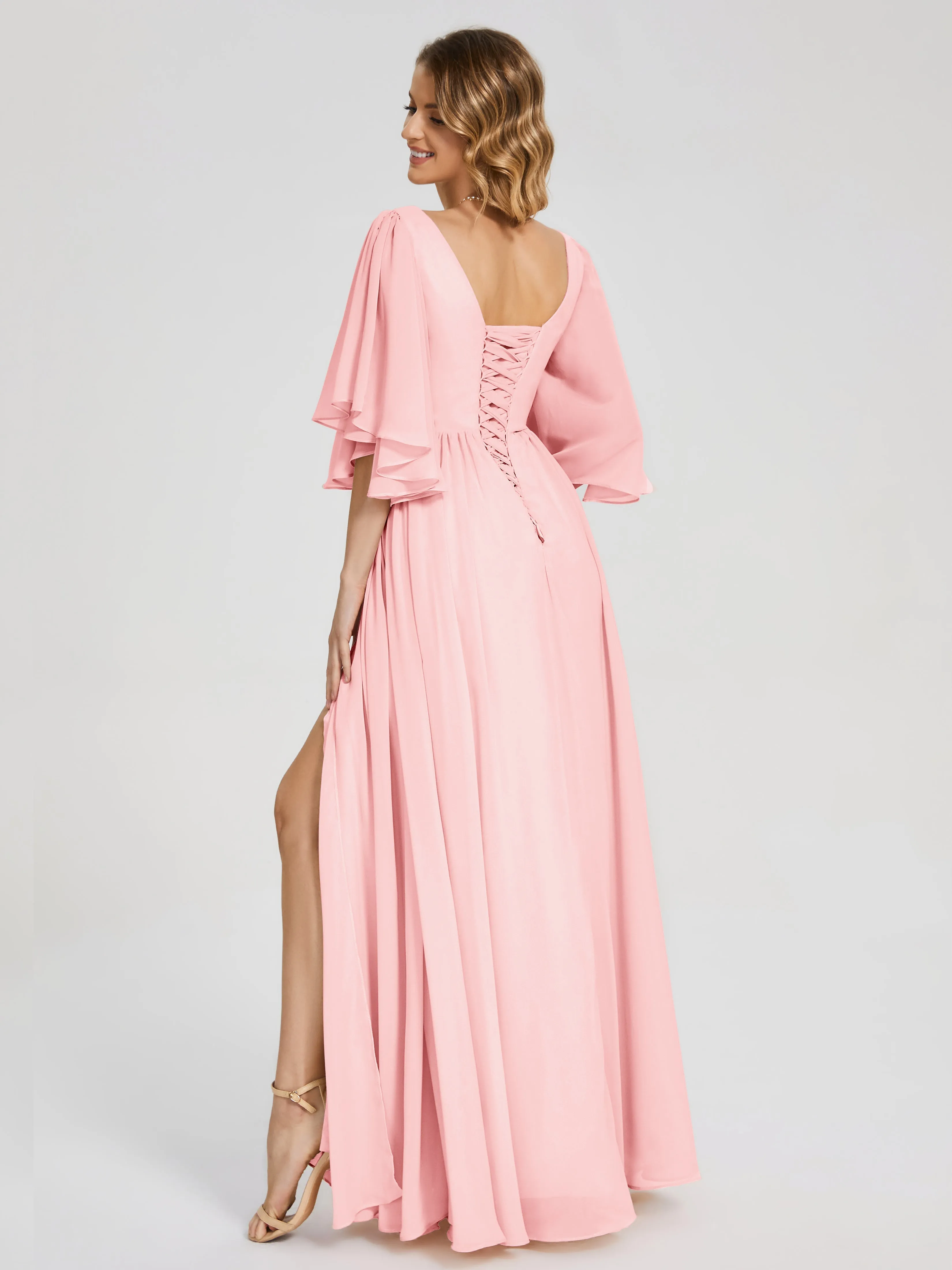 Giselle Pretty Corset Back Chiffon Bridesmaid Dresses