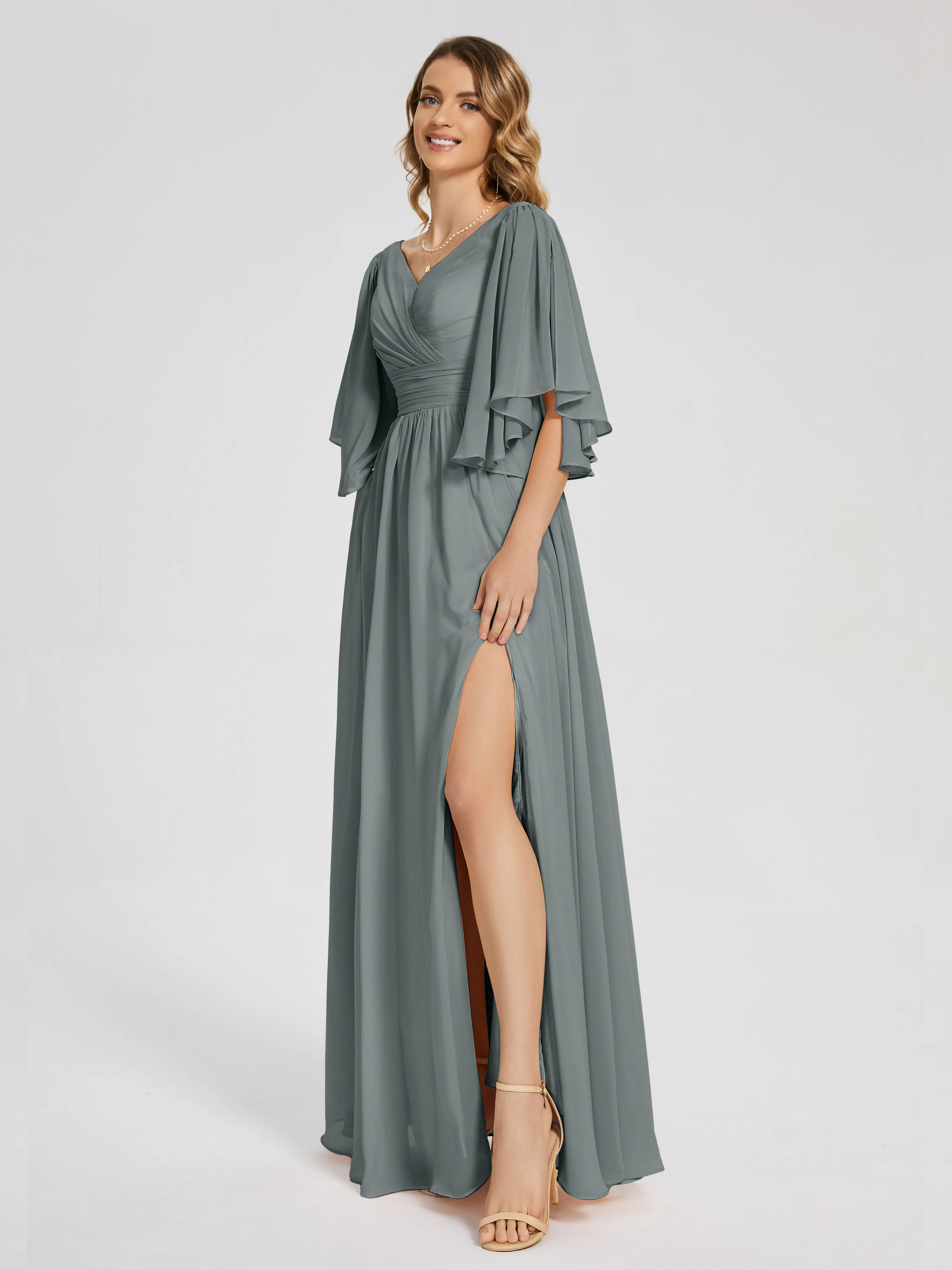 Giselle Pretty Corset Back Chiffon Bridesmaid Dresses