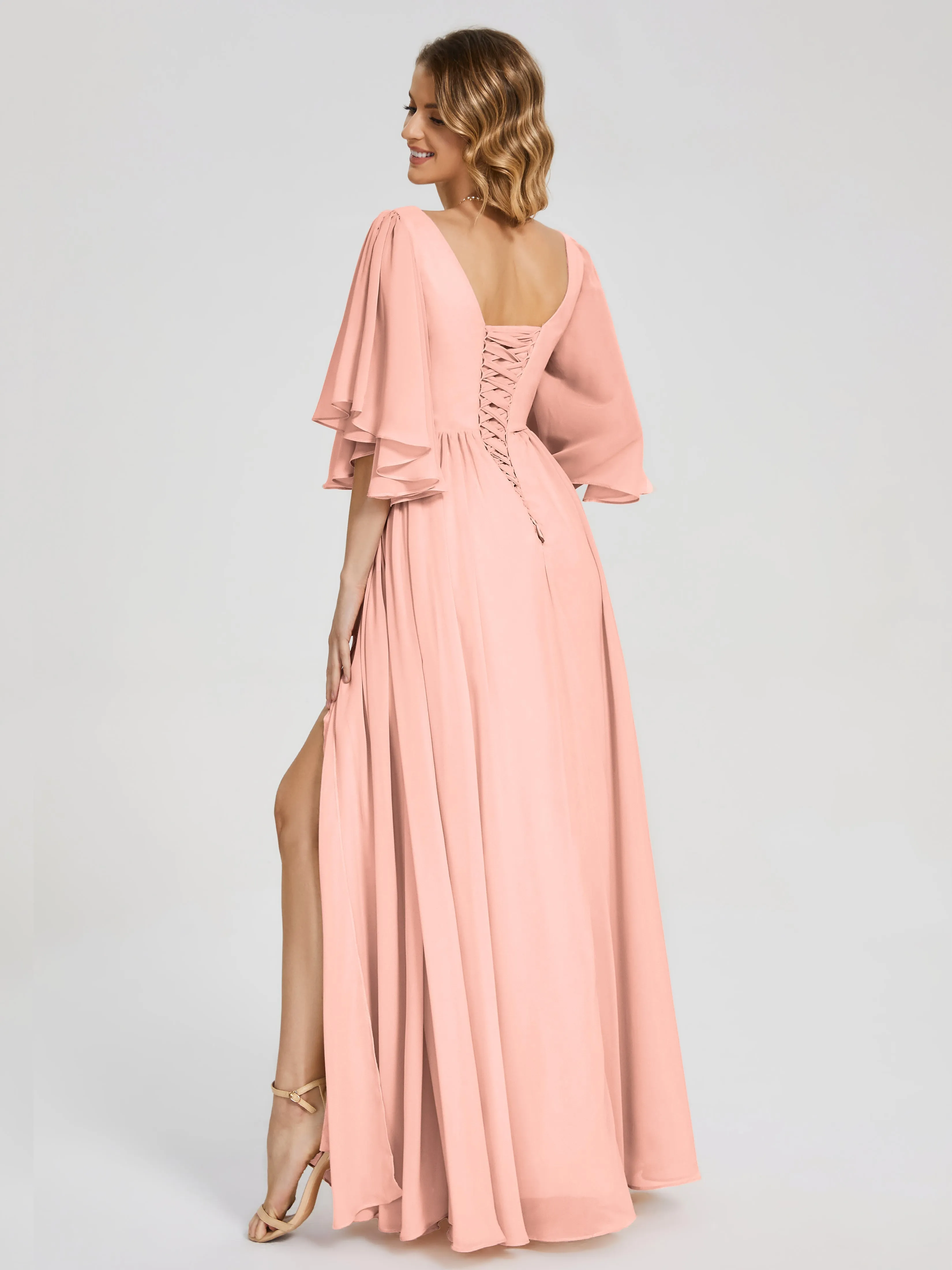 Giselle Pretty Corset Back Chiffon Bridesmaid Dresses