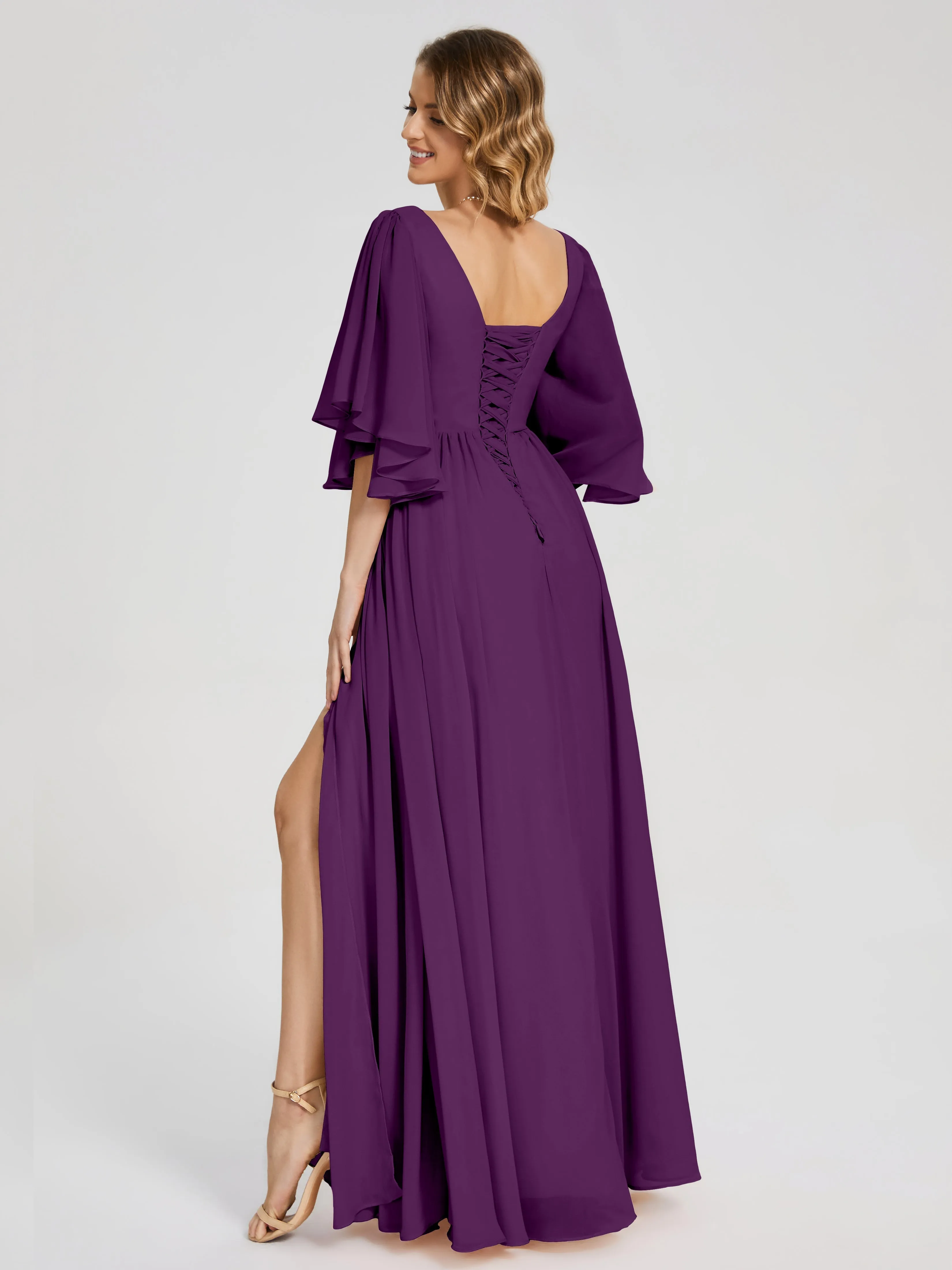 Giselle Pretty Corset Back Chiffon Bridesmaid Dresses