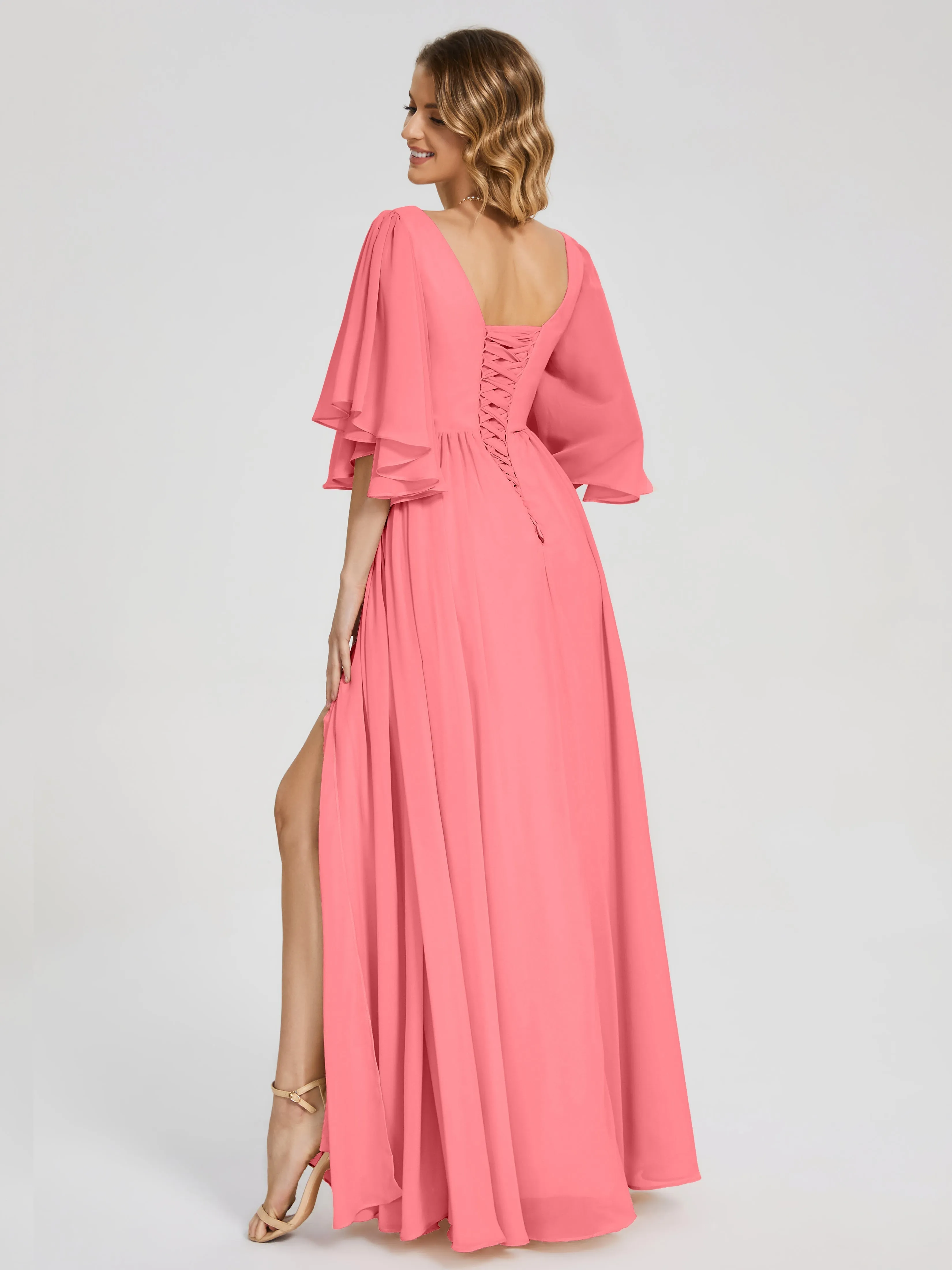 Giselle Pretty Corset Back Chiffon Bridesmaid Dresses