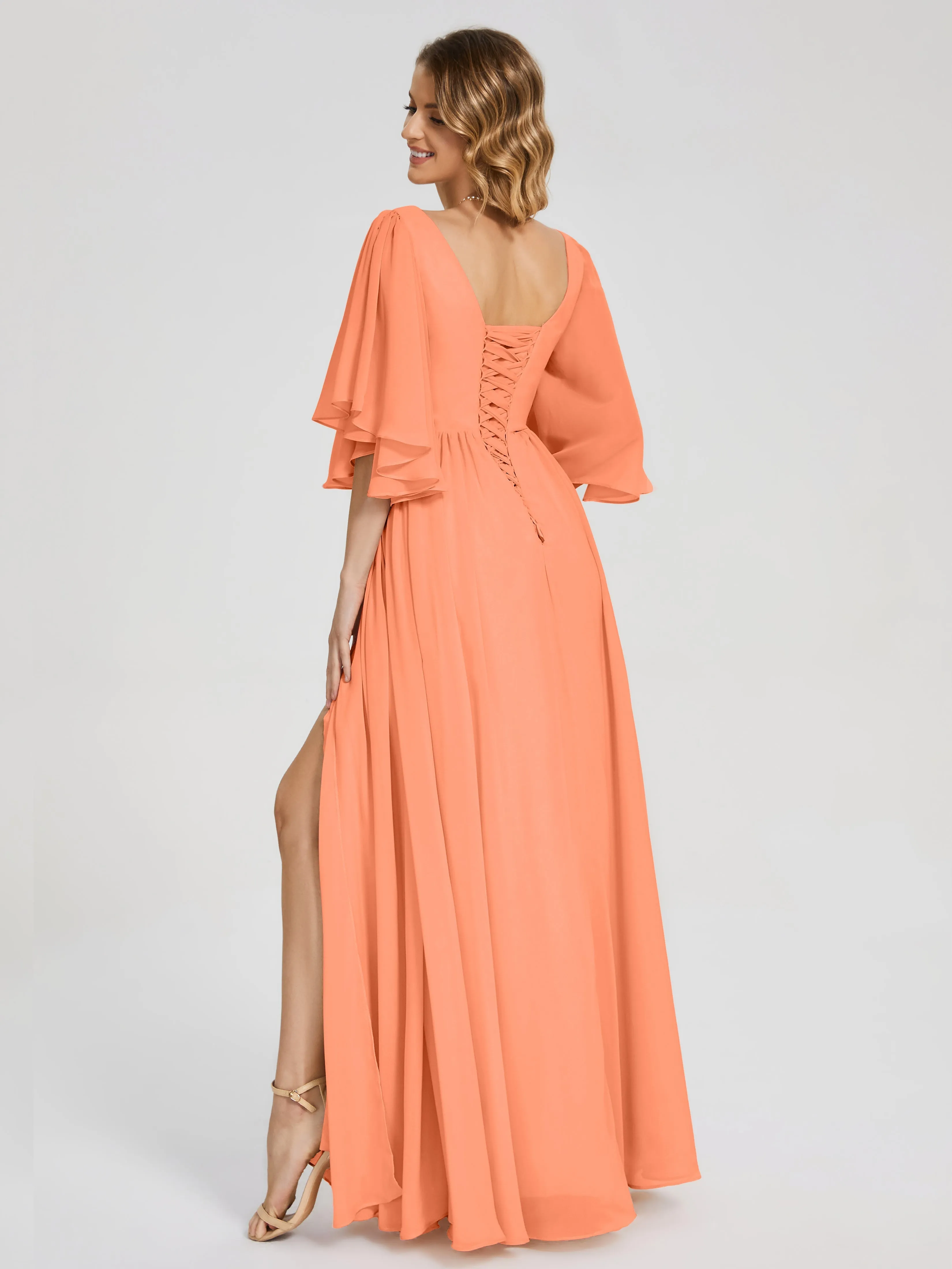 Giselle Pretty Corset Back Chiffon Bridesmaid Dresses