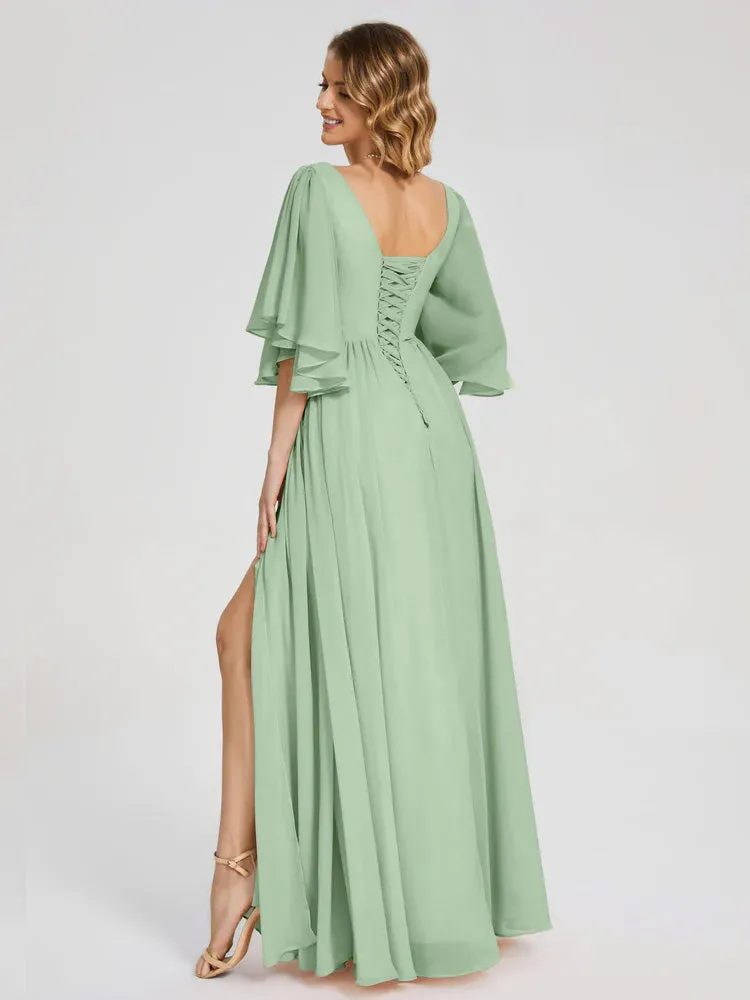 Giselle Pretty Corset Back Chiffon Bridesmaid Dresses