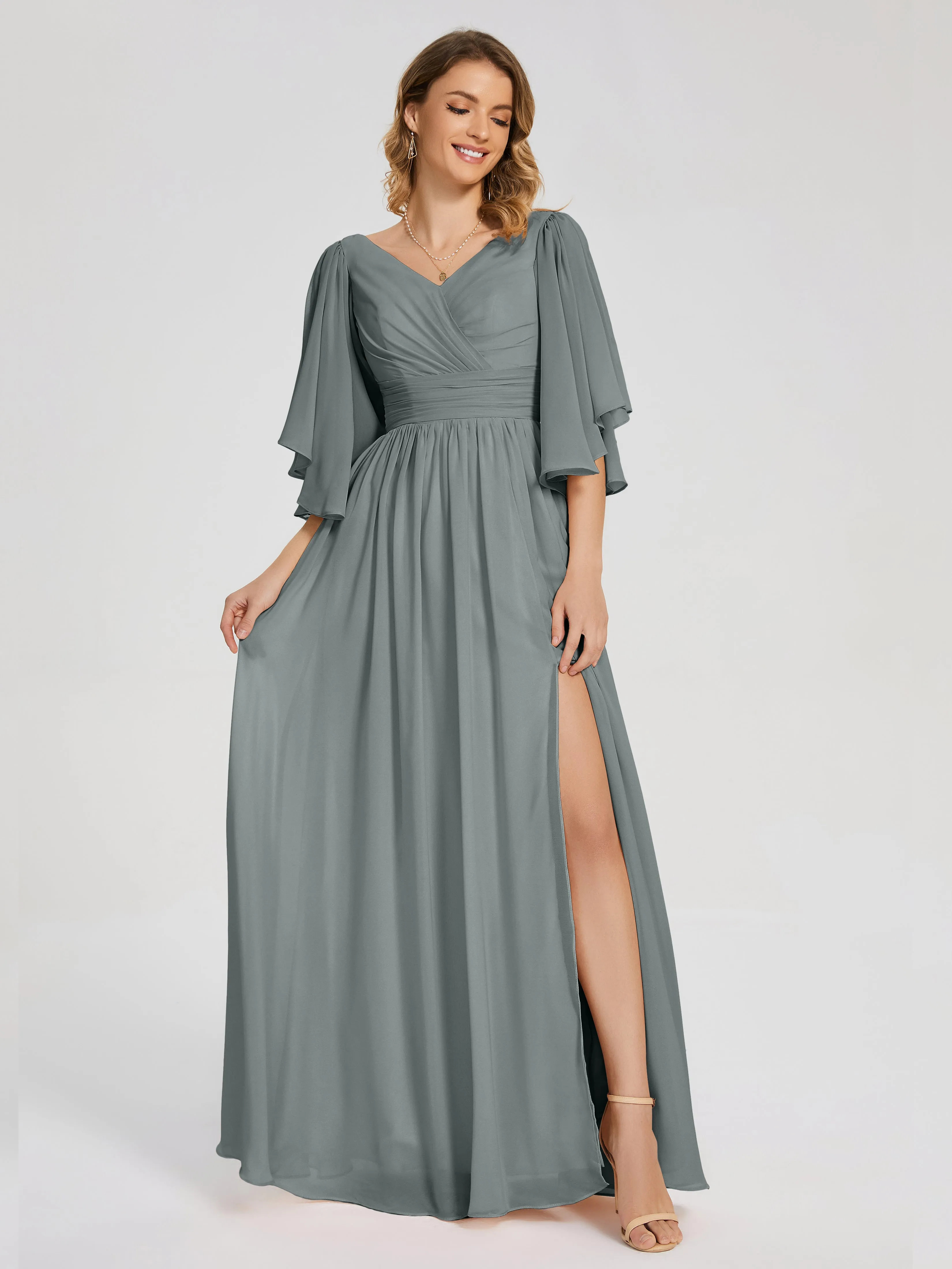 Giselle Pretty Corset Back Chiffon Bridesmaid Dresses