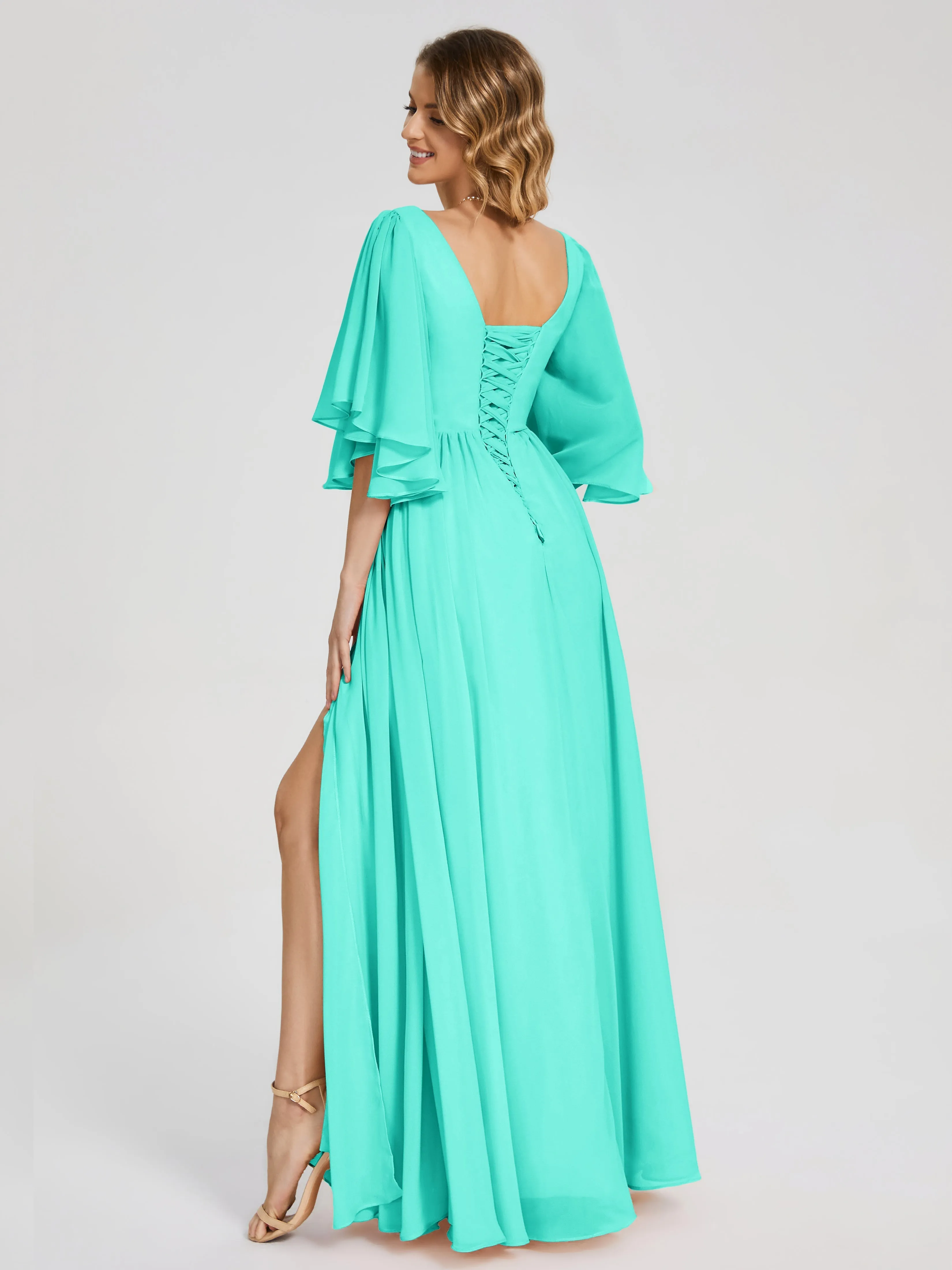 Giselle Pretty Corset Back Chiffon Bridesmaid Dresses