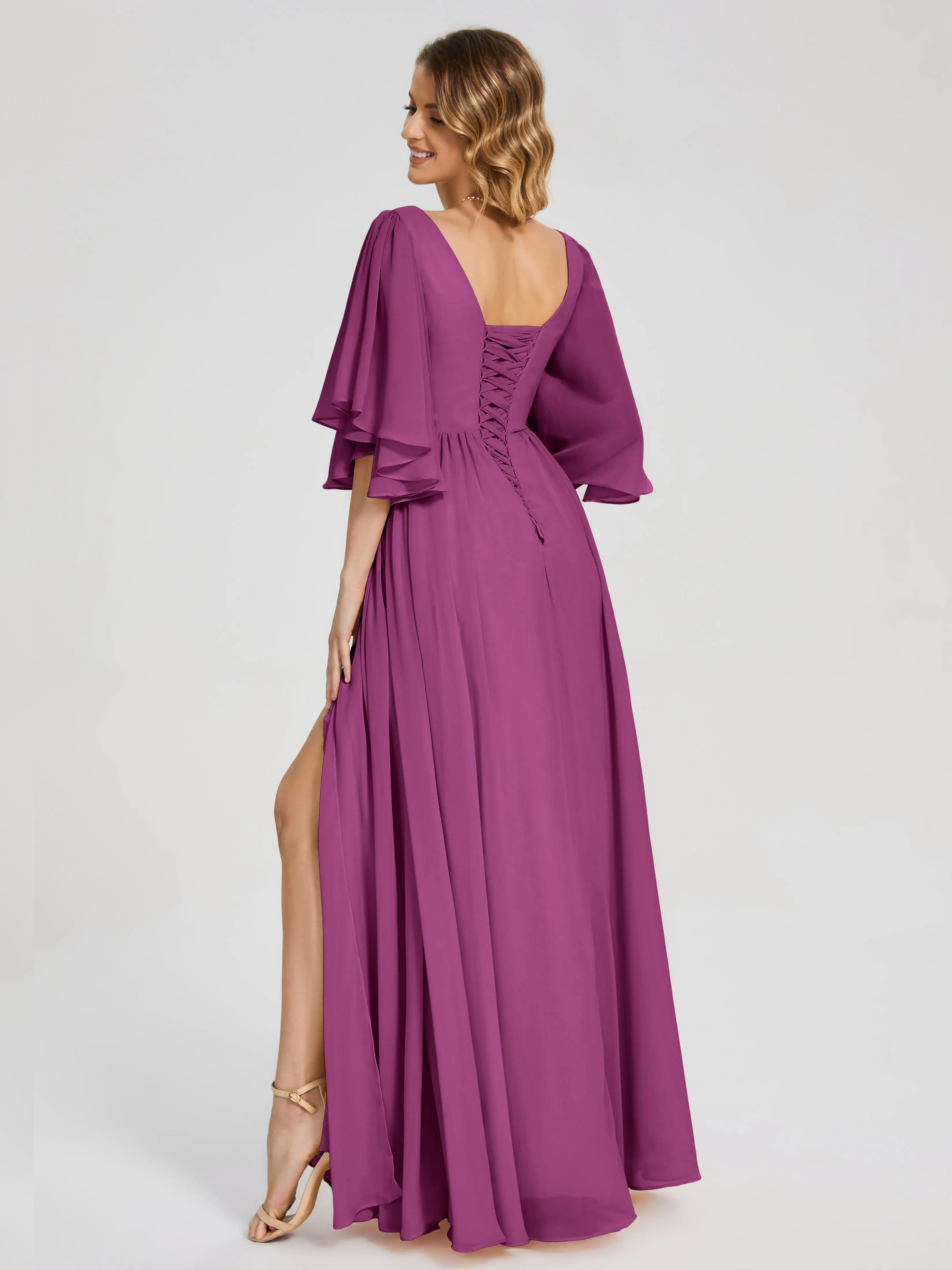 Giselle Pretty Corset Back Chiffon Bridesmaid Dresses
